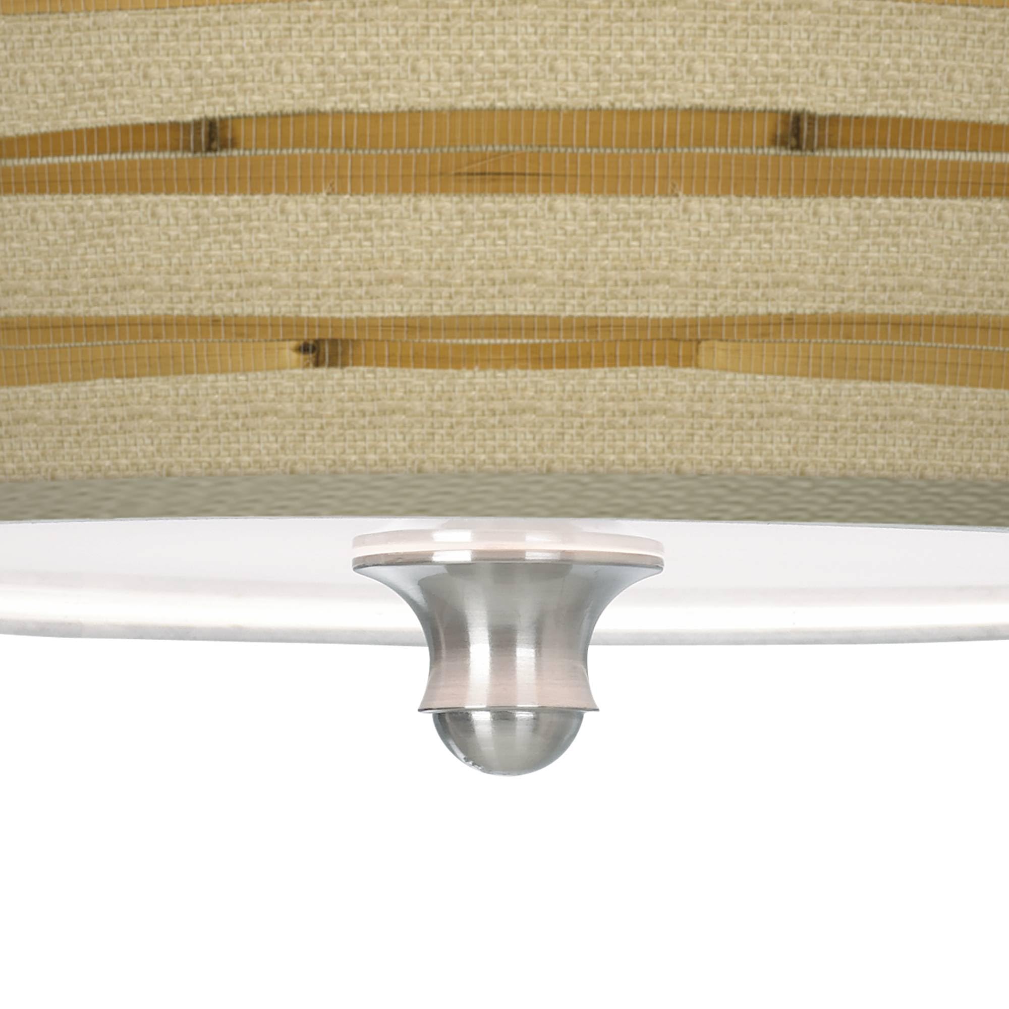 Bamboo Wrap Tapered Drum Giclee Ceiling Light with Print Shade - Modern Handmade Rattan Pendant Lamp for Living Room, Bedroom & Dining Room Lighting