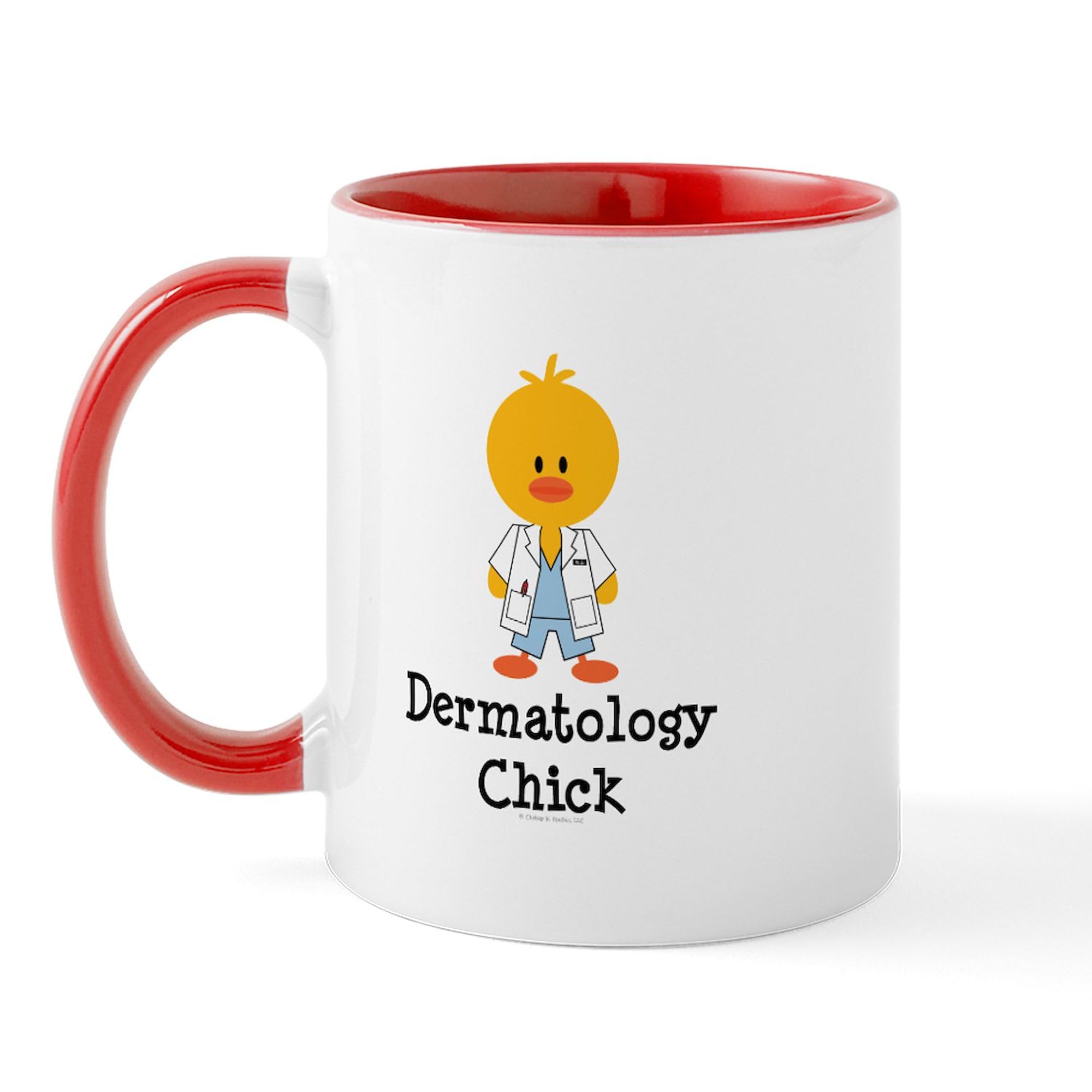 Dermatology Chick Ceramic Coffee Mug 11 oz (325 ml) - Funny Medical Gift for Doctors & Nurses - Perfect for Hospitals, Clinics & Offices
