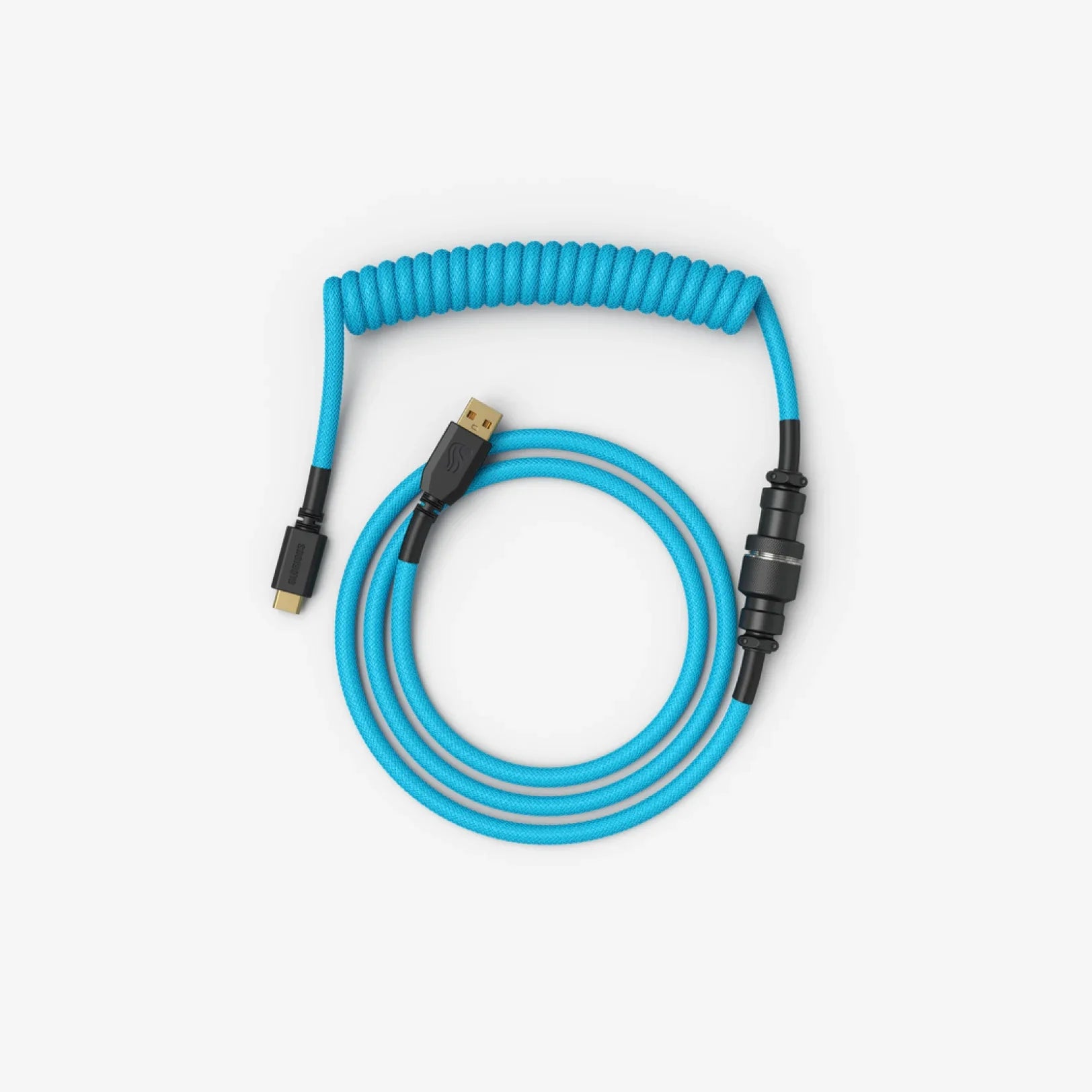 Premium Coiled USB Cable for Mechanical Keyboards - Aviator Connector, Durable & Tangle-Free - Perfect for Gaming, Typing & Office Workspaces