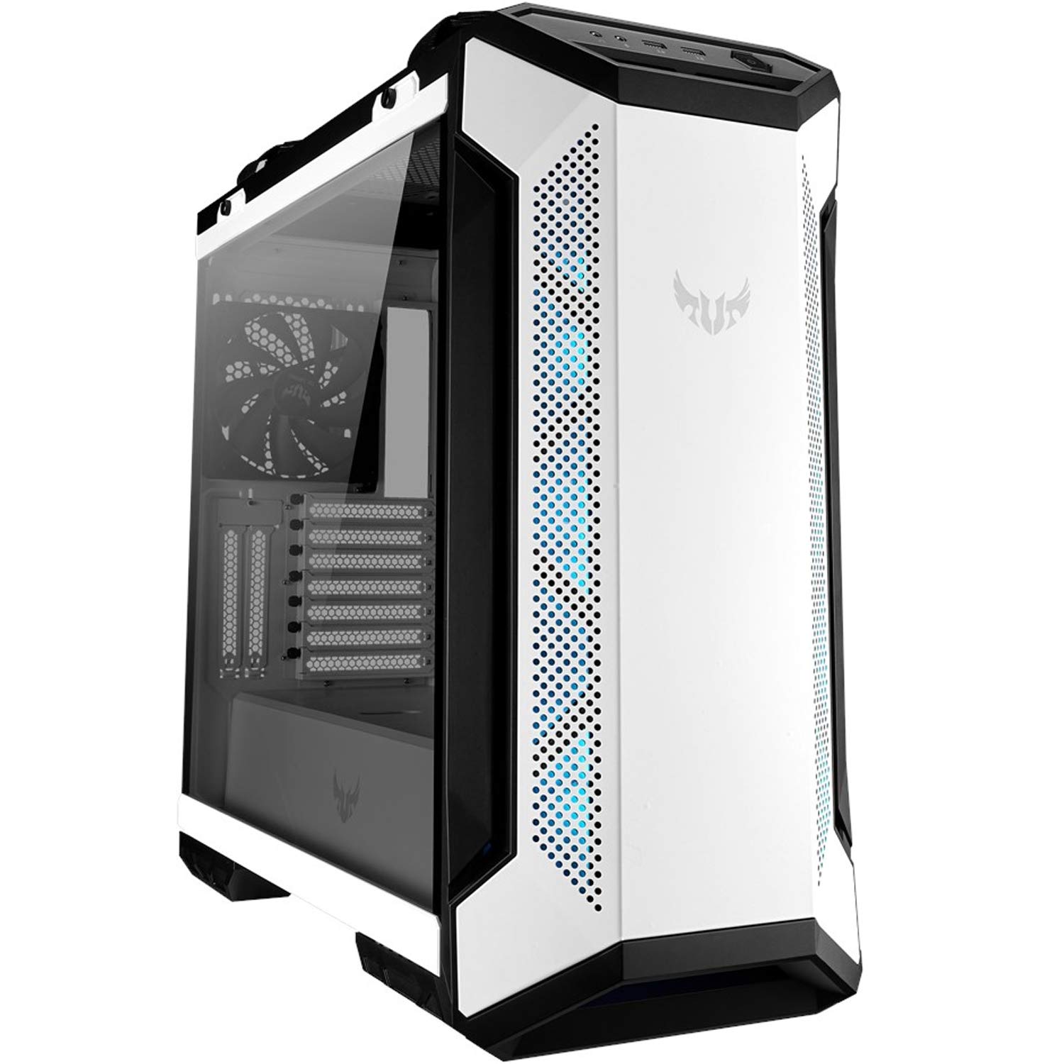 ASUS TUF Gaming GT501 White Mid-Tower PC Case - EATX Compatible, 2x USB 3.1 Ports, Tempered Glass Side Panel, 4 Included Fans | Perfect for Gaming Rigs, Workstations & Custom PC Builds