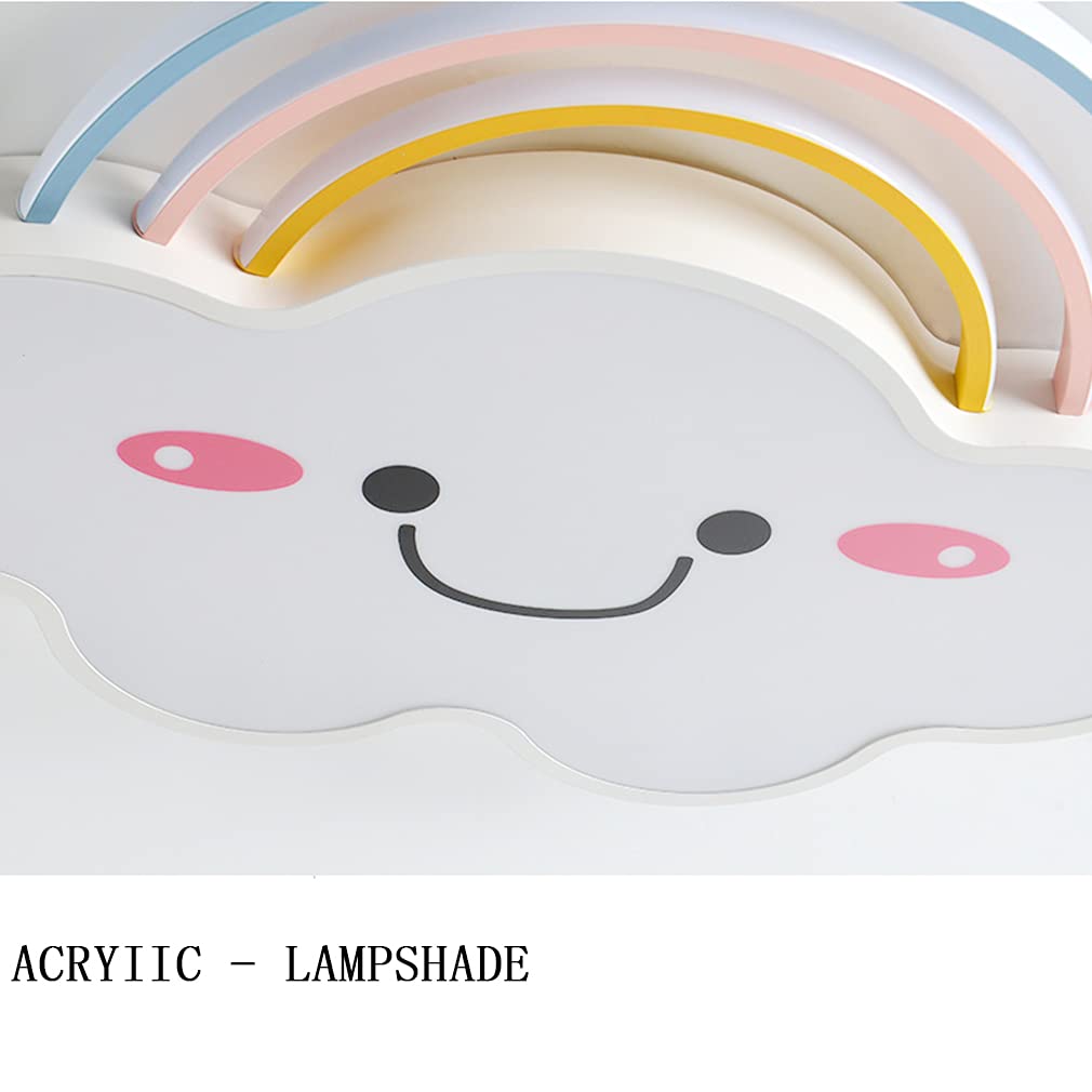 Dimmable LED Ceiling Light for Kids Room - Modern Rainbow Clouds Design Cartoon Pendant Lamp with Remote Control - Perfect for Boys/Girls Bedroom, Nursery, Kindergarten & Dining Room Decor - Energy Efficient Lighting for Playtime, Study & Relaxation