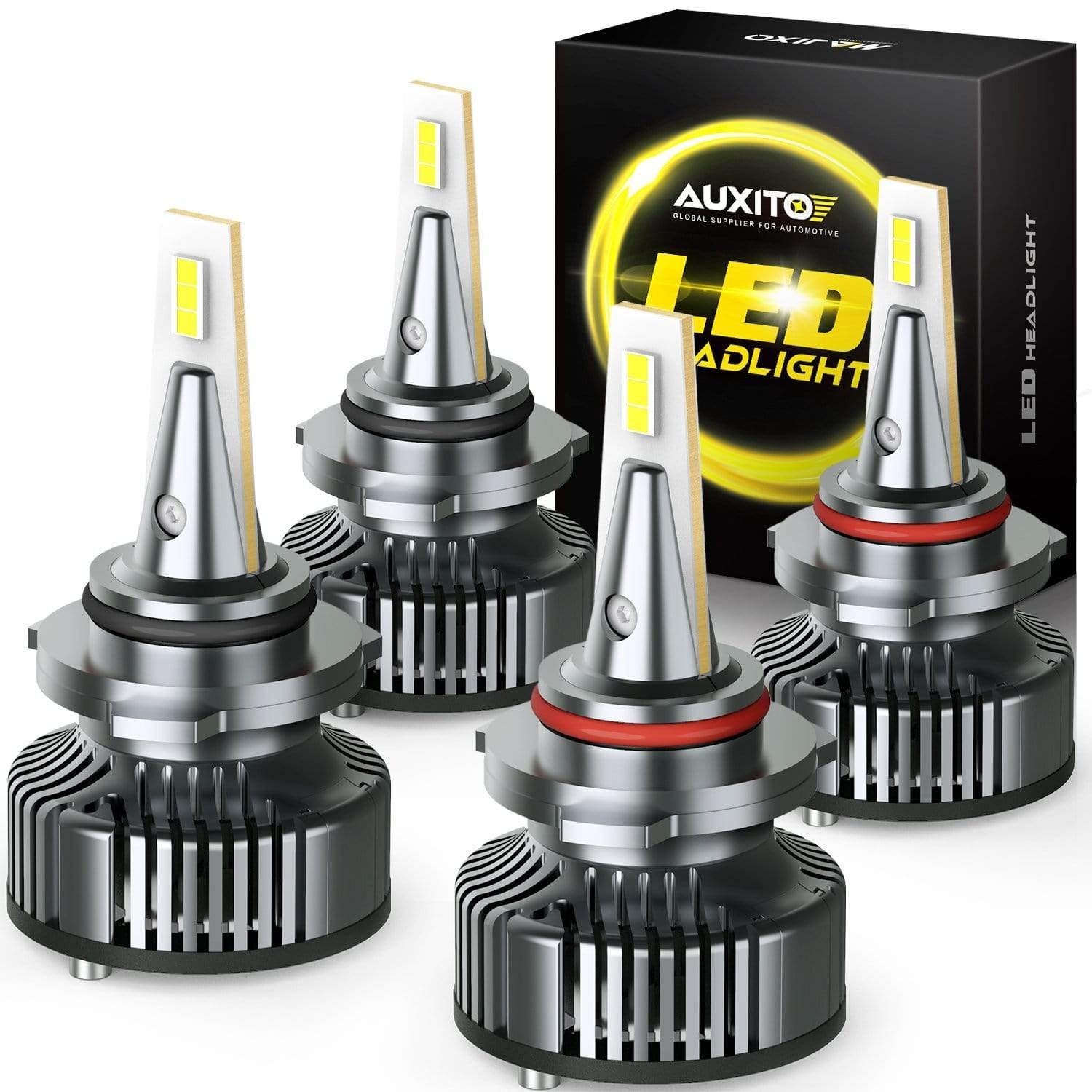 AUXITO 9005 HB3 High Beam and 9006 HB4 Low Beam LED Bulbs Combo Kit - 400% Brighter, 6500K Cool White Light - Perfect for Night Driving, Fog Lights, and Off-Road Vehicles