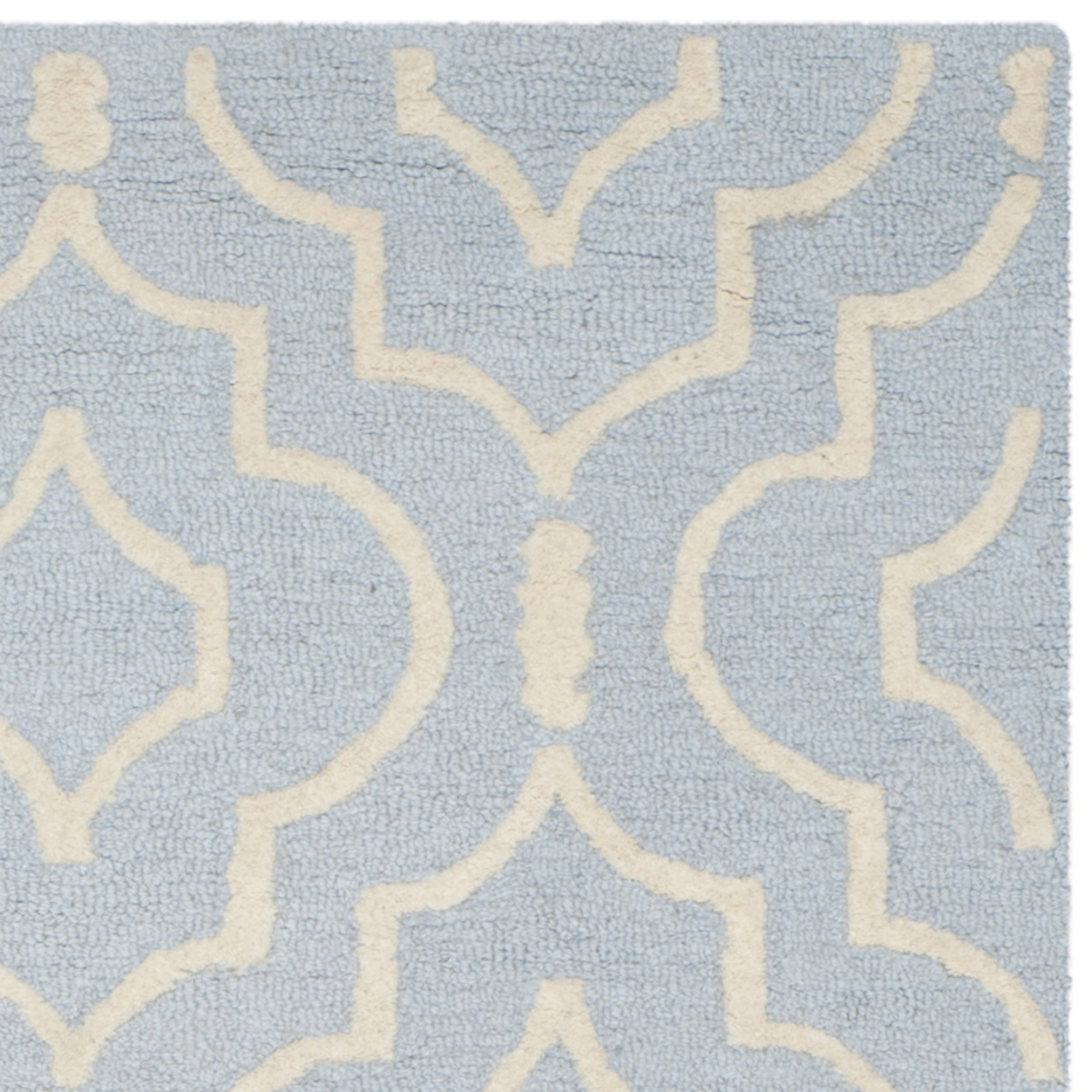 SAFAVIEH Cambridge Collection Handmade Moroccan Wool Area Rug - 5' x 8', Light Blue & Ivory, Non-Slip & Durable for High Traffic Areas - Perfect for Living Room, Bedroom, Office & Entryway Decor (CAM141A)