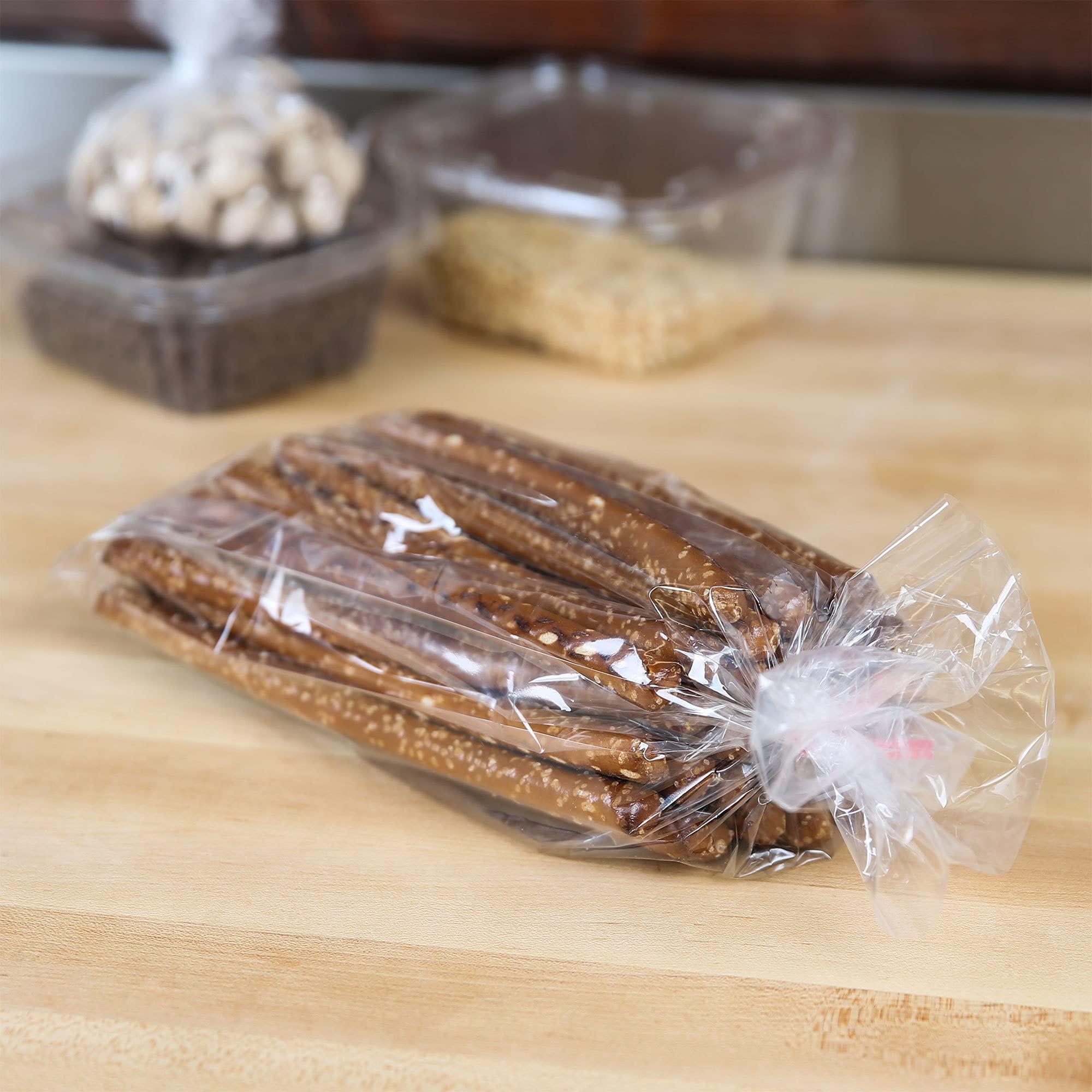 APQ Clear Gusseted Poly Bags 6x3x18 Inches - 1000 Pack Waterproof Flat Bottom Plastic Bags with Open Top - 2 Mil Thick Clear Packaging Bags for Popcorn, Cookies, Bread - Perfect for Party Favors, Bakery Storage & Retail Packaging