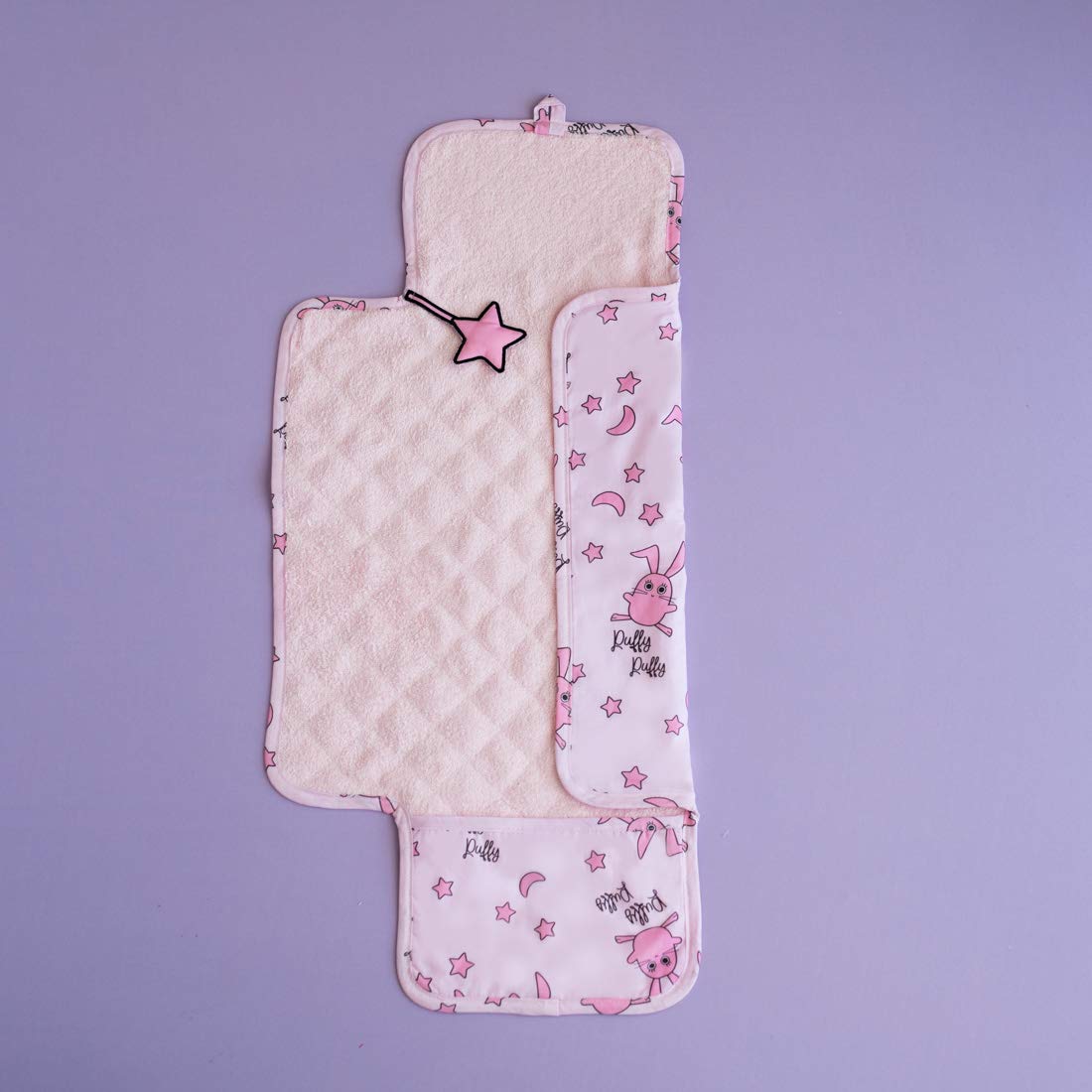 **Milk&Moo Waterproof Portable Baby Changing Pad - Ultra Soft Foldable Diaper Mat for Nursery, Travel & On-the-Go - Lightweight Design for Baby Changing Station (Pink)**    *(Perfect for diaper changes at home, in the car, or while traveling – keeps baby comfortable and mess-free!)*