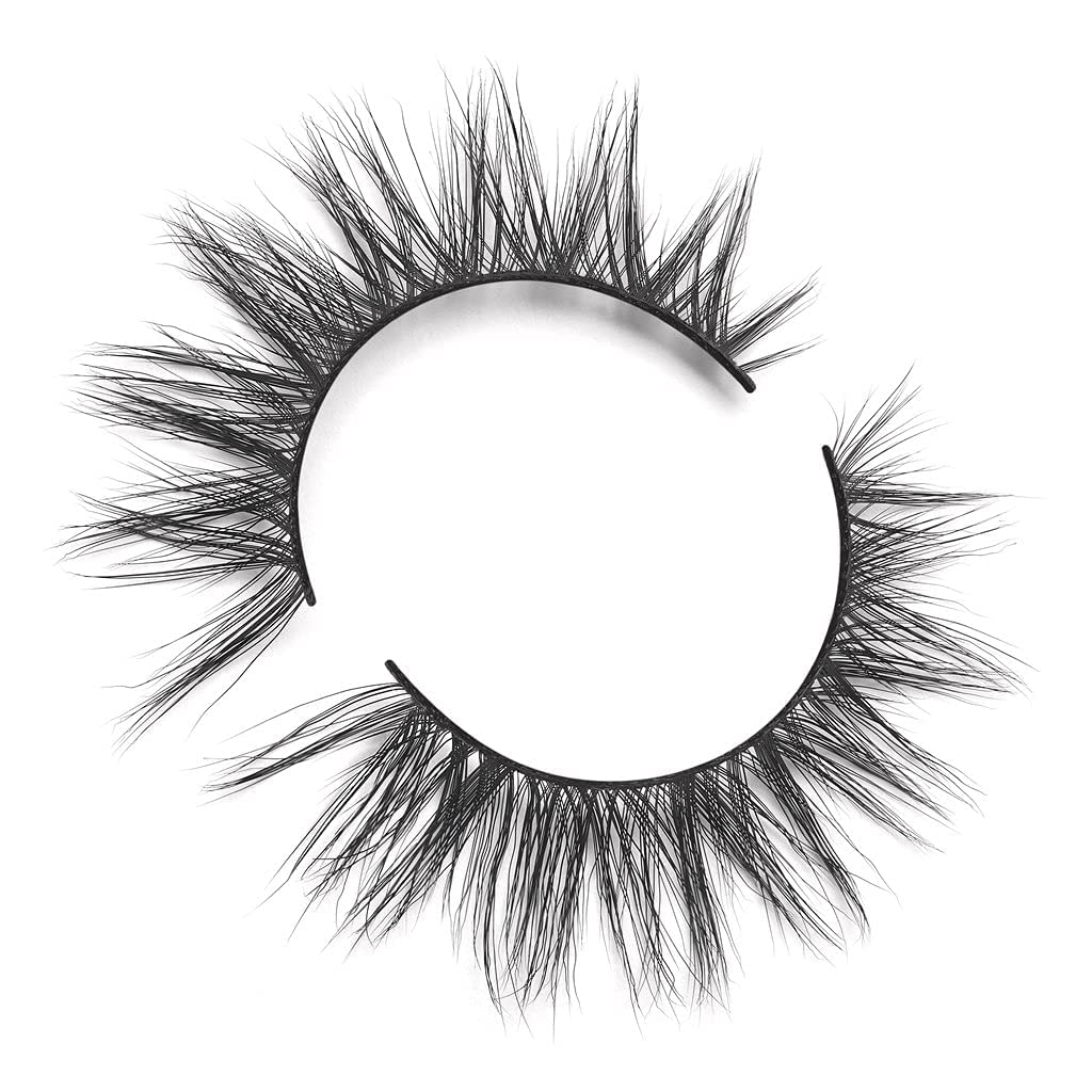 Lilly Lashes Luxe in Lite Faux Mink Eyelashes - Natural Looking Strip Lashes with Silk-Like Fibers, Reusable False Lashes for Everyday Wear (No Glue Included) | Perfect for Weddings, Parties & Special Occasions