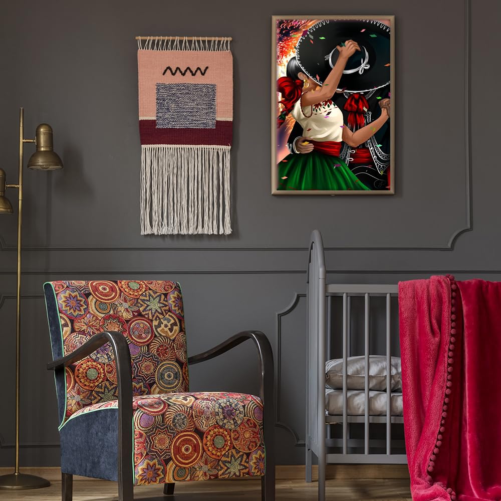 Mexican Dance Poster - Vibrant Cultural Wall Art 16x24inch (40x60cm) Framed Decor for Bedroom, Living Room, Bathroom, Office & Dorm - Perfect for Home, Studio, Restaurant & Party Decoration