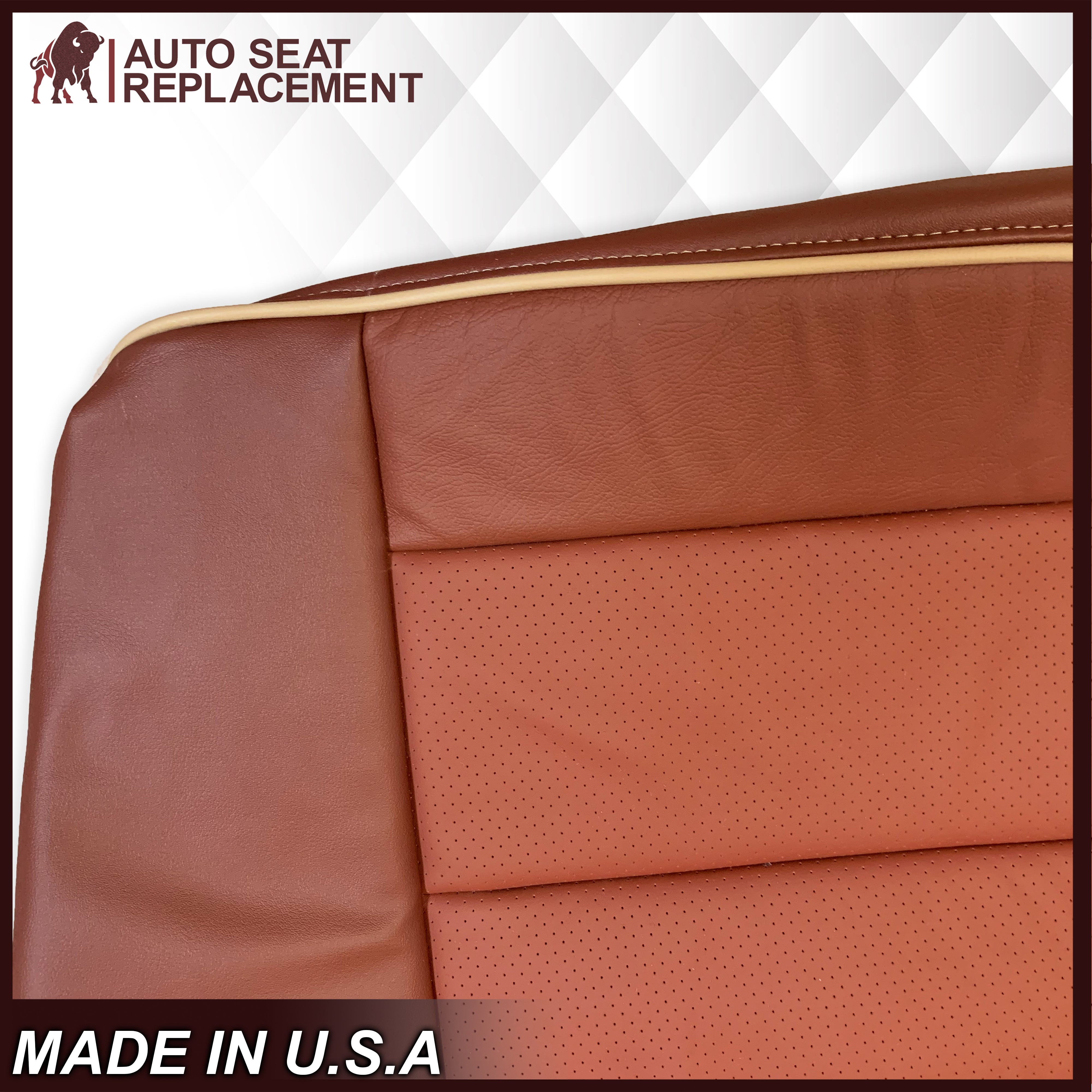 2009-2014 Ford F150 2nd Row 60/40 Split King Ranch Leather Replacement Seat Covers - Premium Custom Fit for Back Seat Protection & Style Upgrade