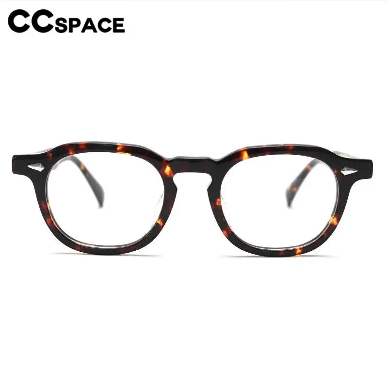 CCspace Unisex Full Rim Square Acetate Eyeglasses 56839 - Stylish & Durable Frame for Men & Women - Perfect for Reading, Work & Everyday Fashion