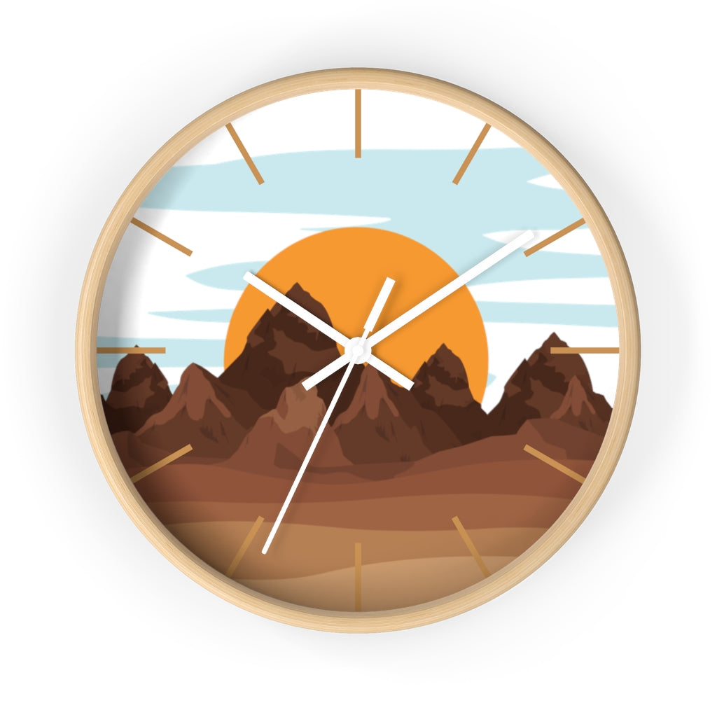 Sunrise Mountain Wall Clock - Large Modern Silent Non-Ticking Battery Operated Wall Decor for Living Room, Bedroom, Office - Perfect for Home, Office & Gift Giving