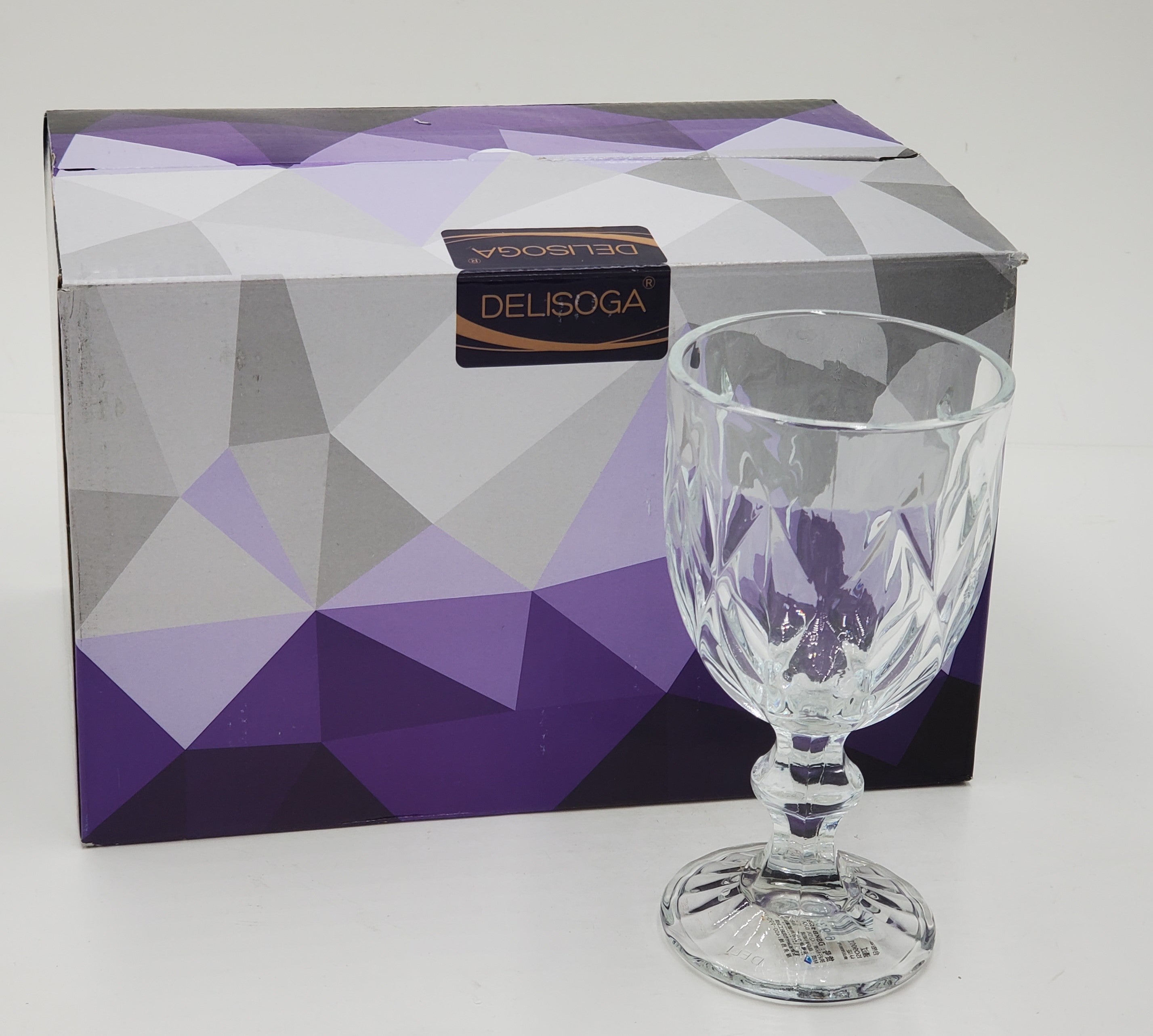 6-Piece Elegant Glass Goblet Set - 3x6 Inch Crystal Clear Wine Glasses for Parties, Weddings & Home Dining Decor