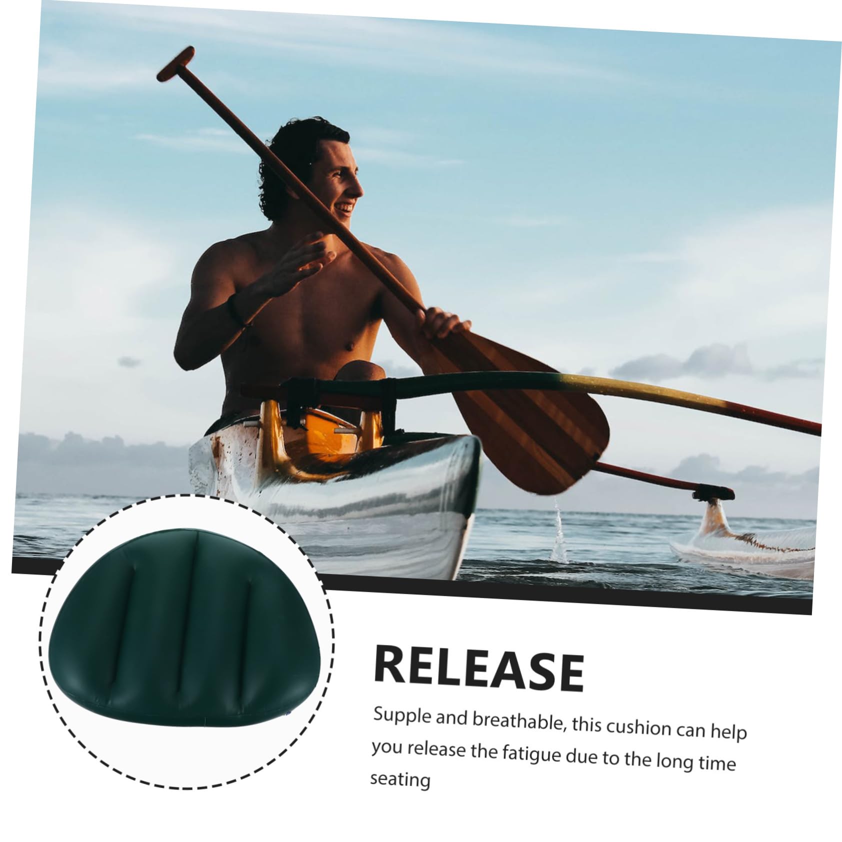 Inflatable River Boat Cushion - Lightweight, Foldable, Waterproof for Fishing, Kayaking, Canoeing | Comfortable Seat Pad for Outdoor Adventures, Camping, and Water Sports