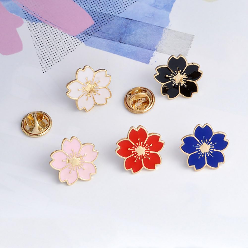 10 Pcs Sakura Brooch Pins - Cherry Blossom Enamel Lapel Pins for Women & Men - Cute Floral Coat Jacket Hat Badge Accessories - Perfect for Office Wear, Weddings, and Spring Fashion Outfits