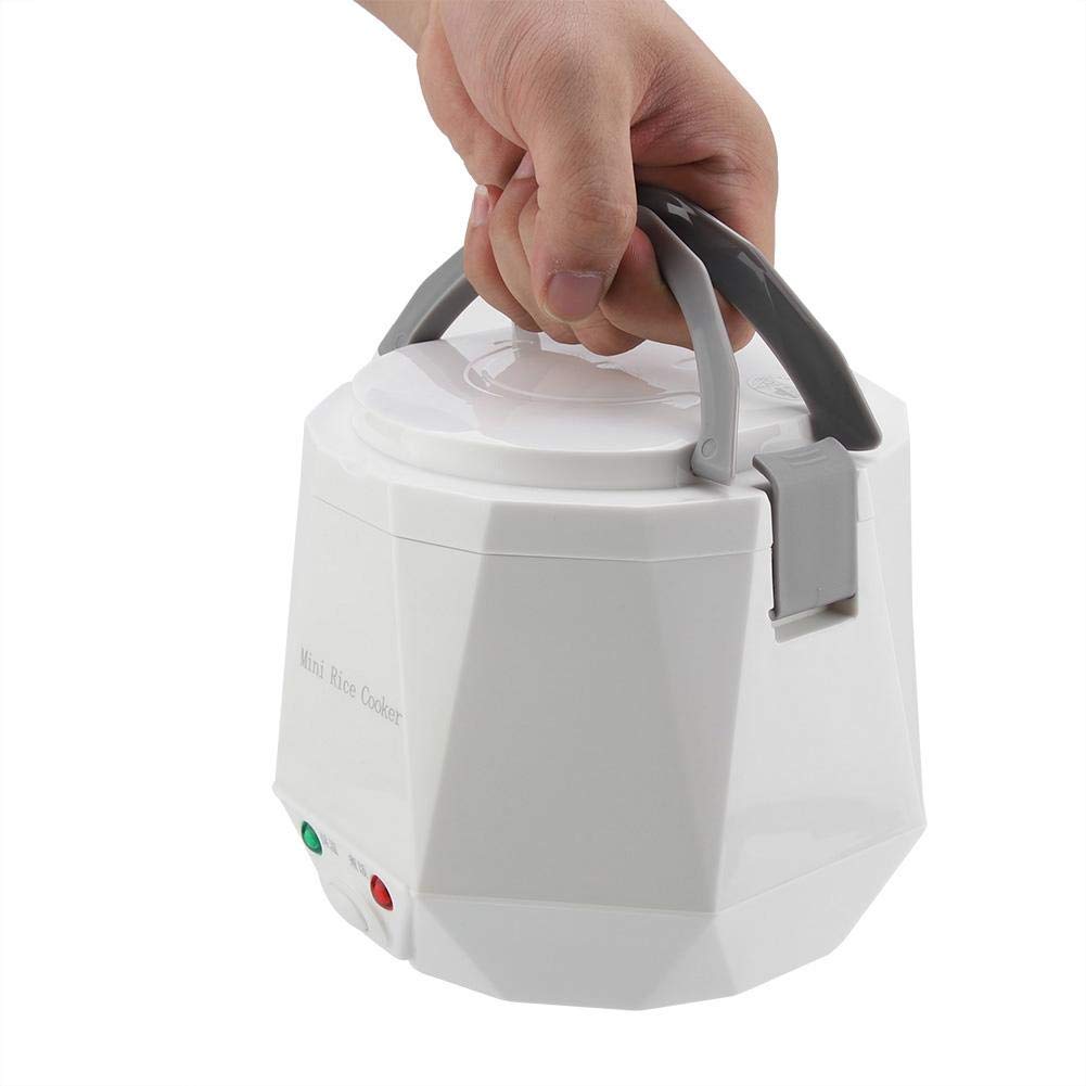 Fdit Mini Rice Cooker 1.3L 24V 180W Portable Electric Rice Cooker & Food Steamer for Truck, Car, RV - Perfect for Cooking Rice, Soup, Porridge, Noodles | Compact & White Design for Travel, Camping & Road Trips