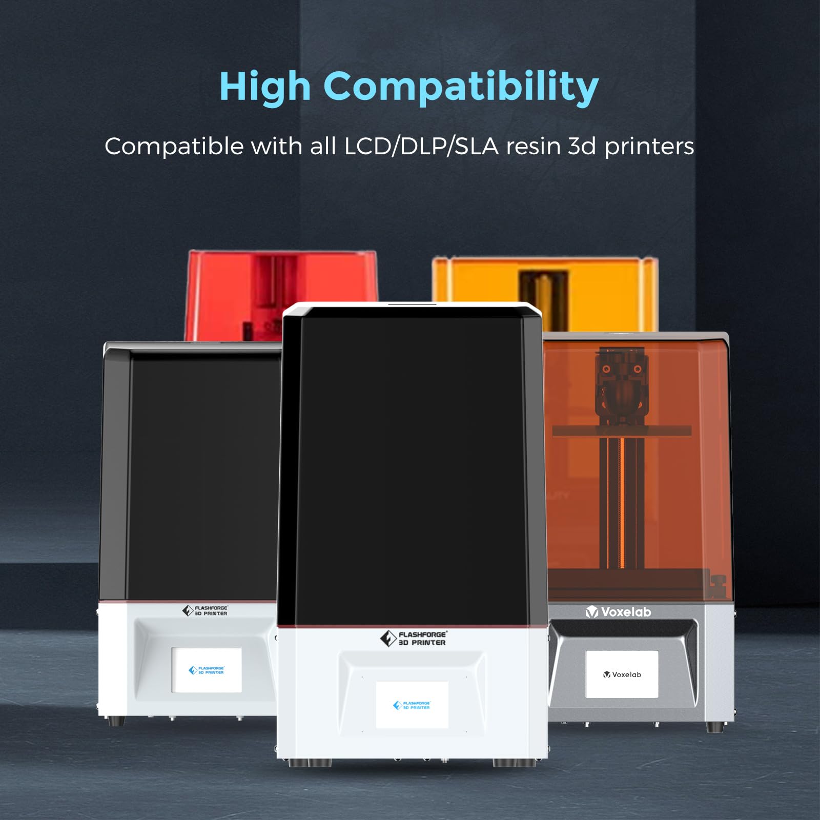 Flashforge 2kg 3D Printer Resin - High Precision Fast UV Curing 405nm Photopolymer Resin for LCD 3D Printing | Excellent Fluidity, Low Shrinkage & Odor | Transparent Resin for Miniatures, Jewelry & Prototyping