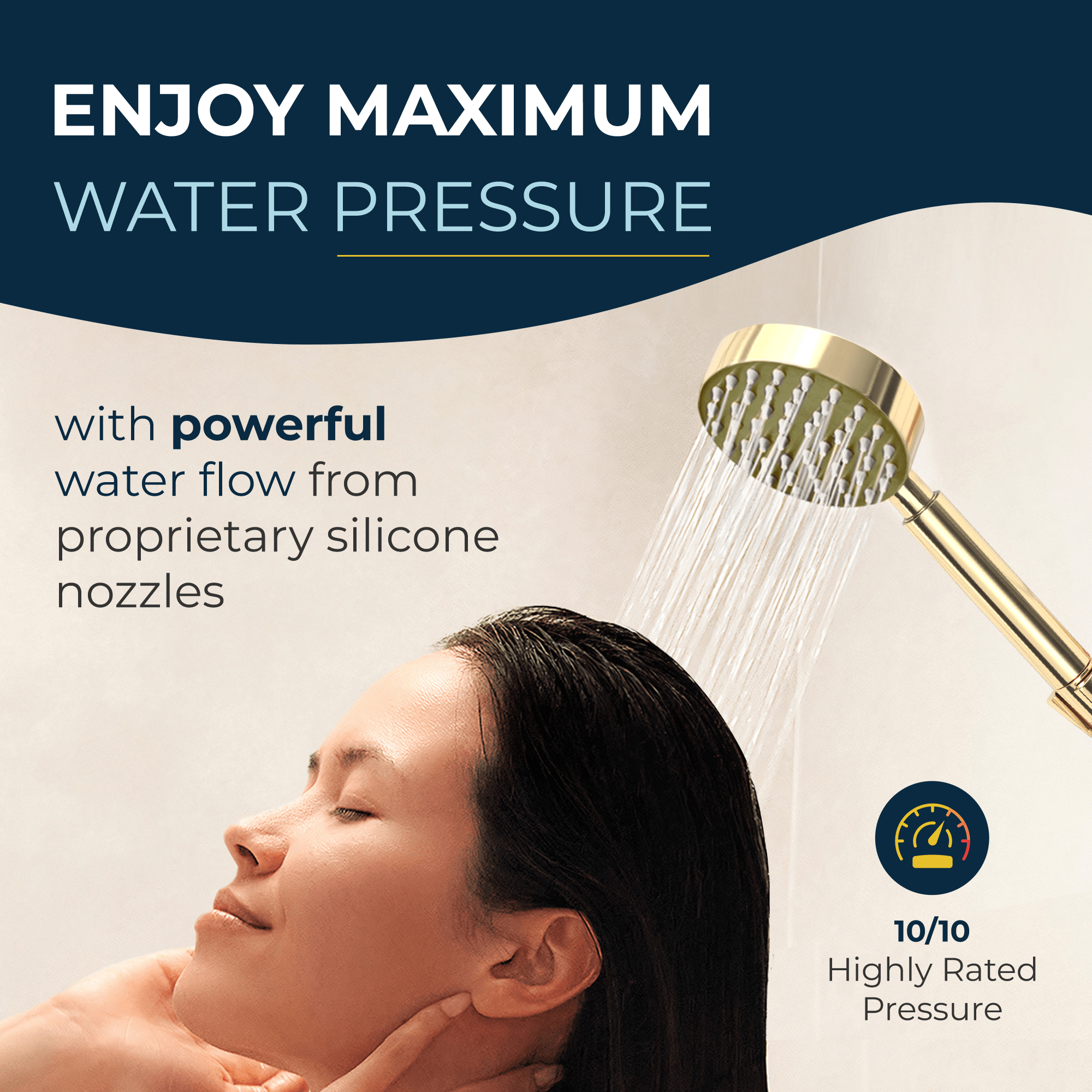 Premium All-Metal Handheld Shower Head Set - 1.75 GPM Low Flow with 1 Spray Pattern - Perfect for Water Conservation & Small Bathrooms