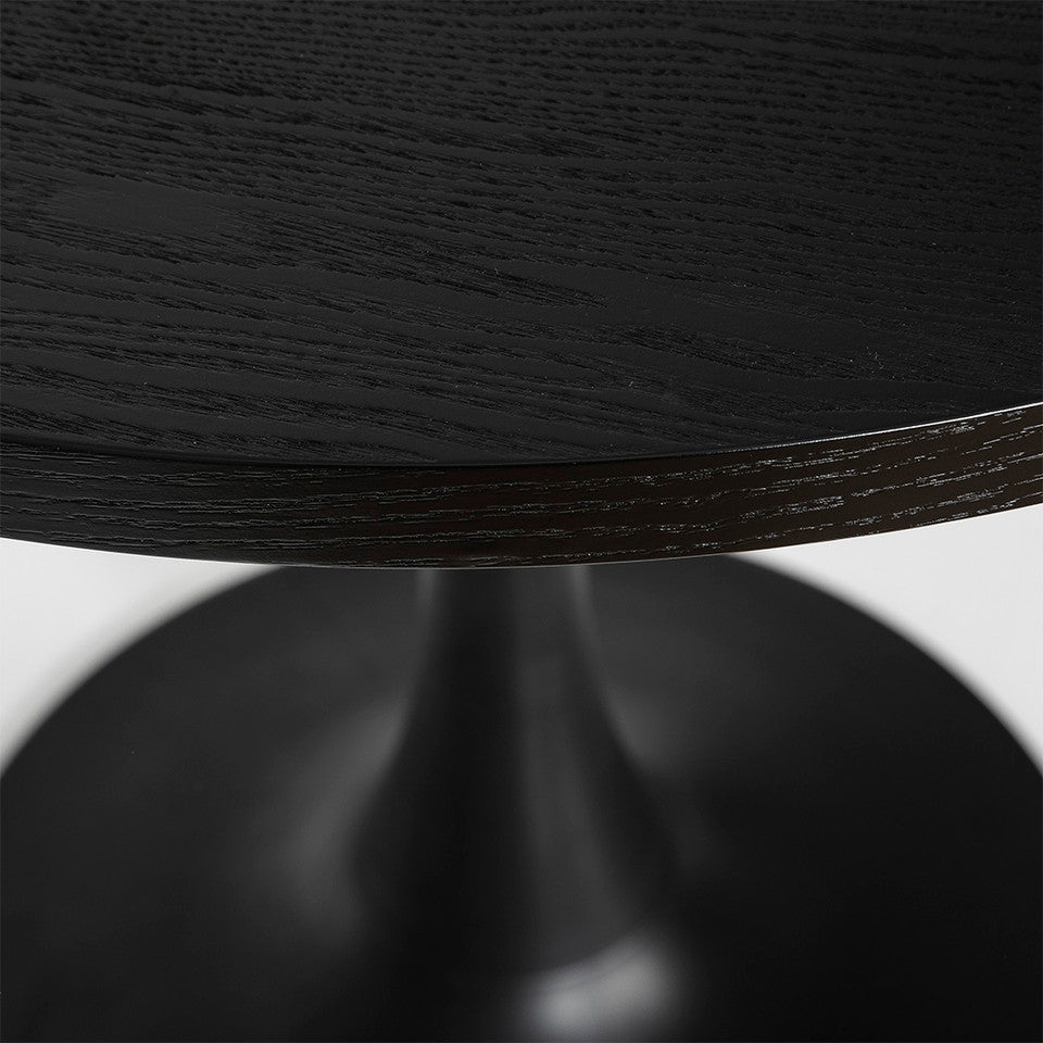 Black Surface Pedestal Dining Table - Modern Round Kitchen Table for Small Spaces, Perfect for Breakfast Nook, Apartment Dining, and Cozy Family Meals