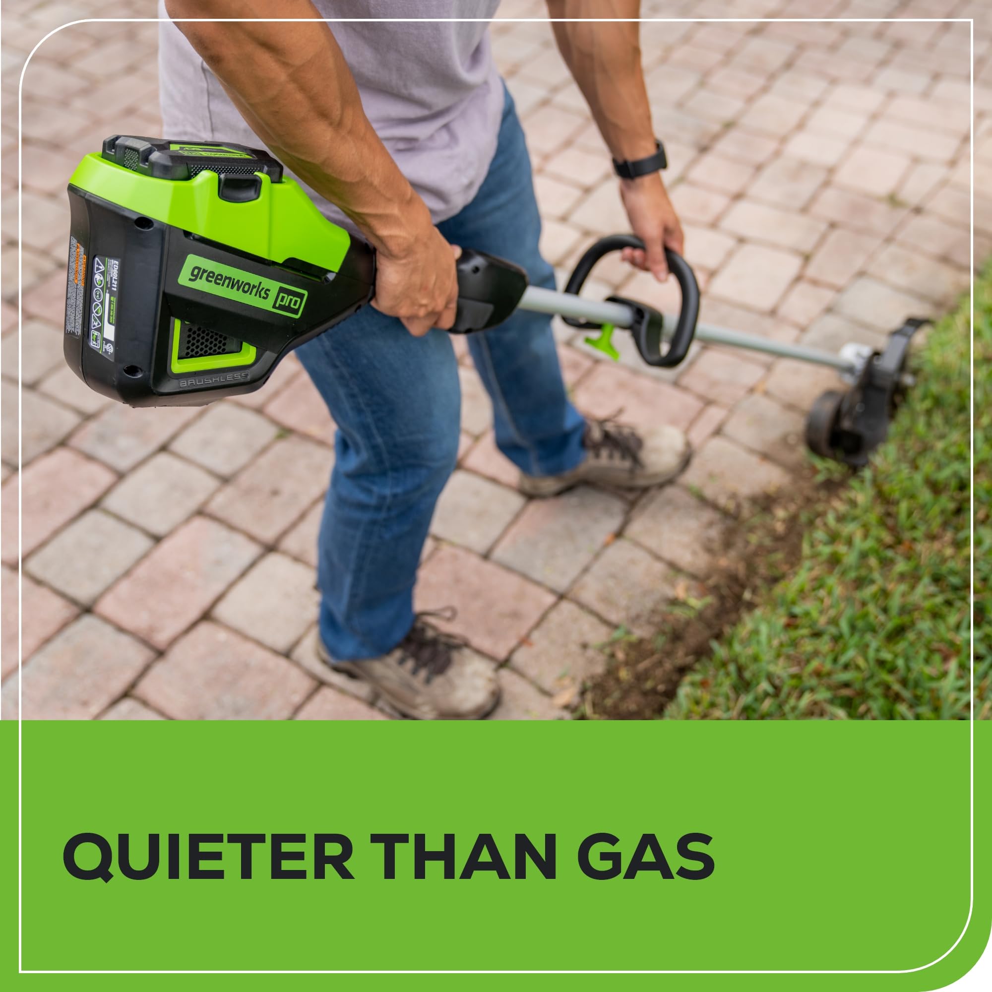 Greenworks 60V 8-Inch Brushless Cordless Lawn Edger with 2.0Ah Battery & Fast Charger Included - Perfect for Trimming Lawn Edges, Driveways, and Sidewalks