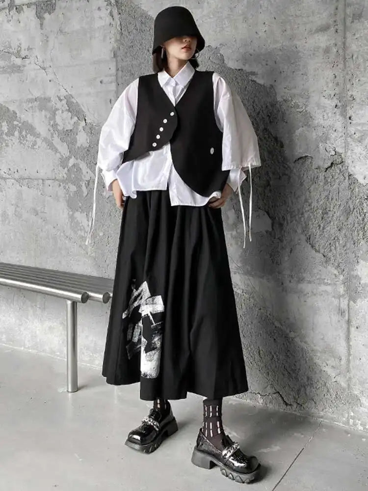 Women's Big Size Vest Shirt & Wide Leg Pants 3-Piece Suit Set - Lapel Long Sleeve Fashion Outfit for Spring Autumn 2025 (Style 1DH5373) | Office Wear, Business Attire & Formal Occasions