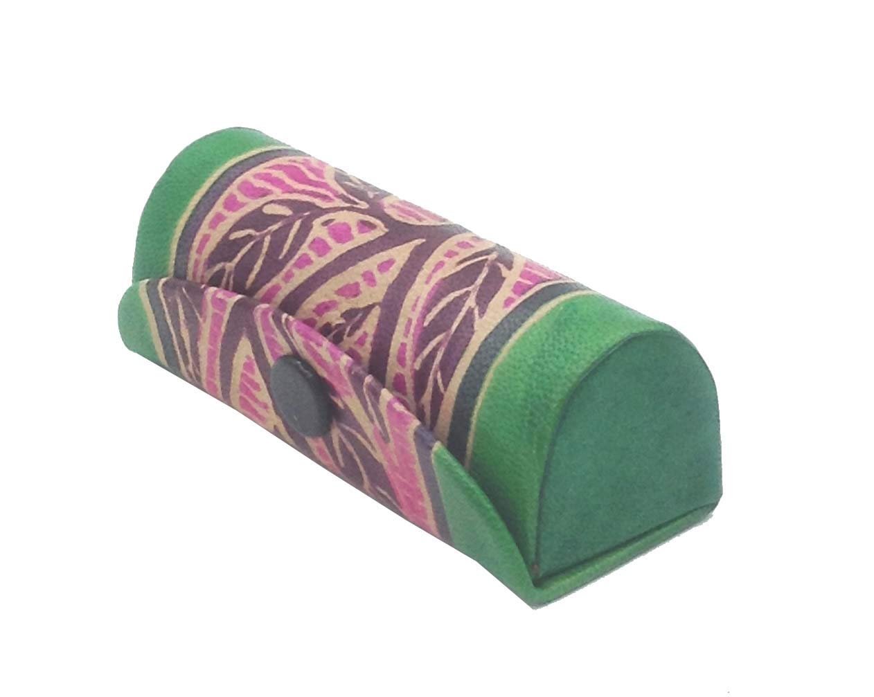 Premium Leather Lipstick Case Set of 2 with Mirror - Floral Design Jewelry Box for Single Lipsticks, Perfect for Handbags & Crossbody Bags - Ideal Gift for Makeup Lovers & Travel Essentials