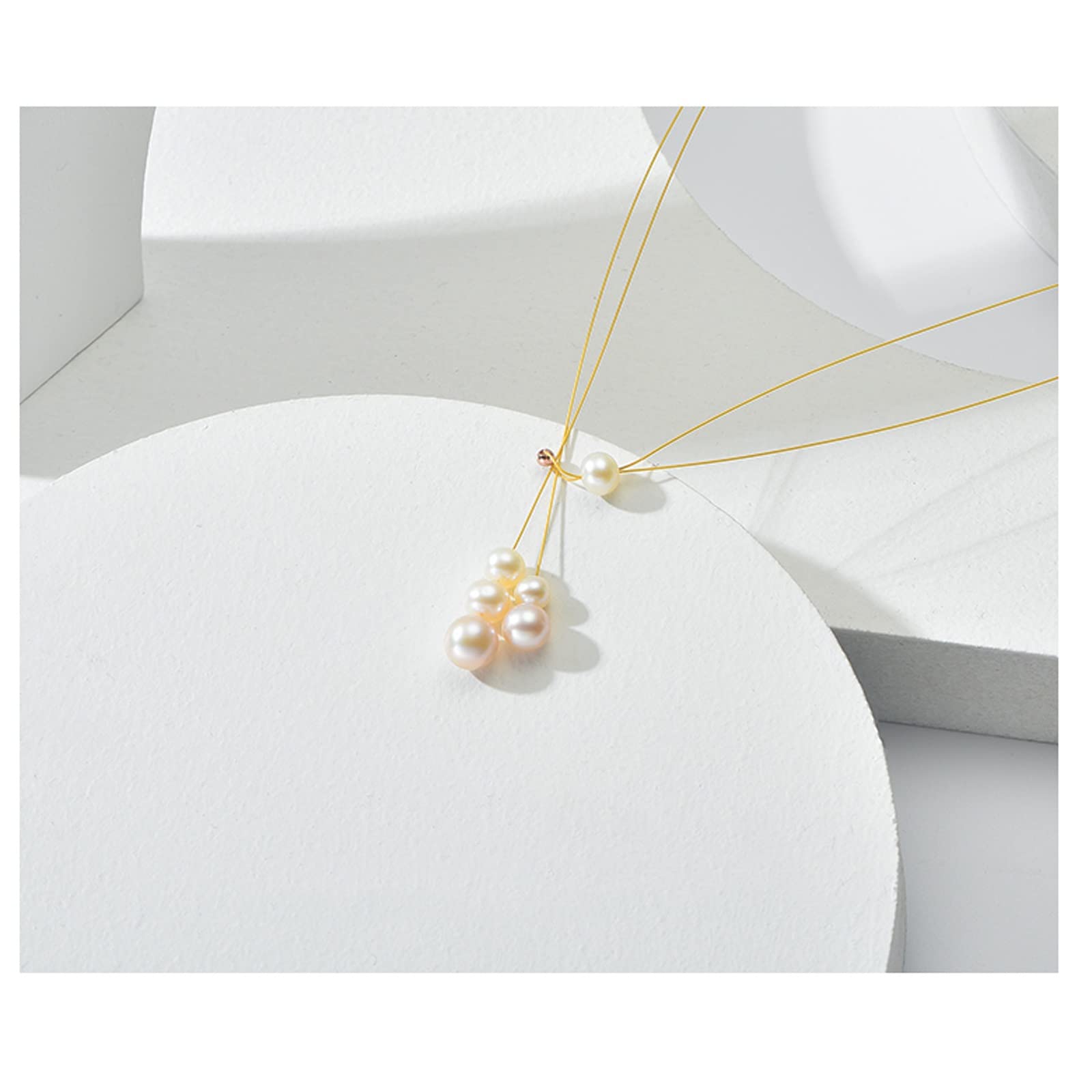 Elegant Round Freshwater Pearl Necklace for Women - Simple & Stylish Pearl Jewelry Gift with Pendant - Perfect for Weddings, Parties & Everyday Wear
