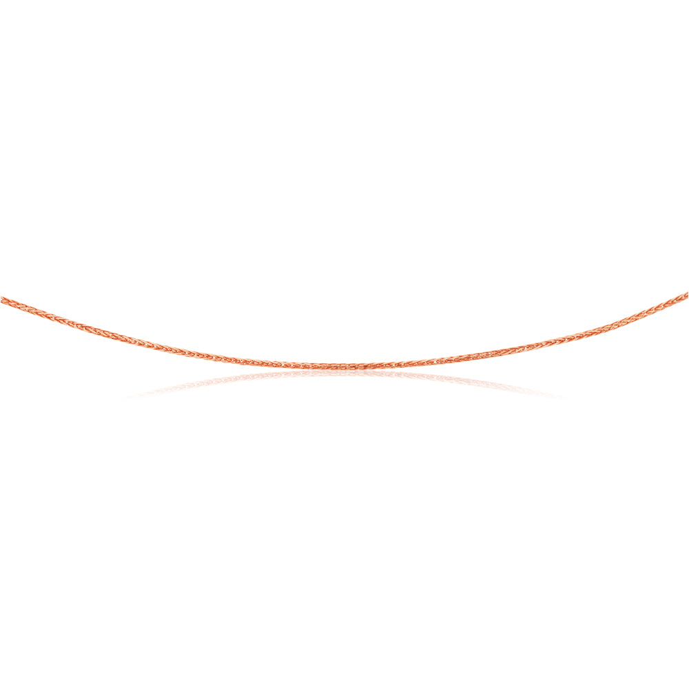 9ct Rose Gold Wheat Link Extender Chain 47cm 30 Gauge - Elegant Jewelry for Layering Necklaces & Bracelets