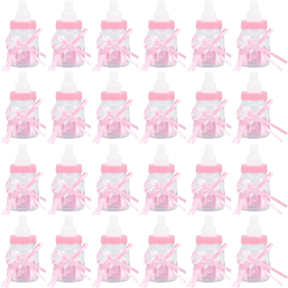 24Pcs Fillable Baby Shower Bottles - Sweet Candy Gift Box for Gender Reveal Party Decorations (Pink & Blue) | Perfect for Baby Shower Favors, Birthday Party Decor, and Gender Reveal Celebrations