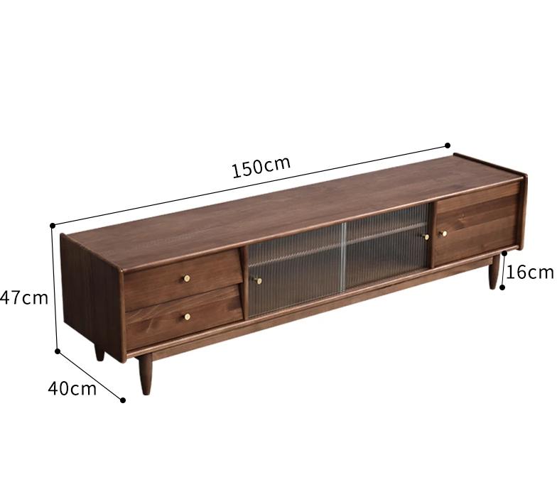 Modern Nordic Solid Wood TV Stand Console Cabinet with Storage - Stylish Entertainment Center for Living Room, Bedroom & Home Theater