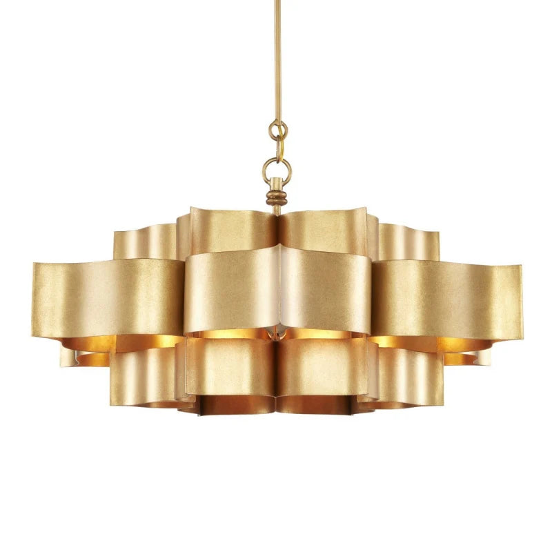 Grand Lotus Large Black Chandelier - Elegant Modern Ceiling Light Fixture for Dining Room, Living Room & Bedroom Decor