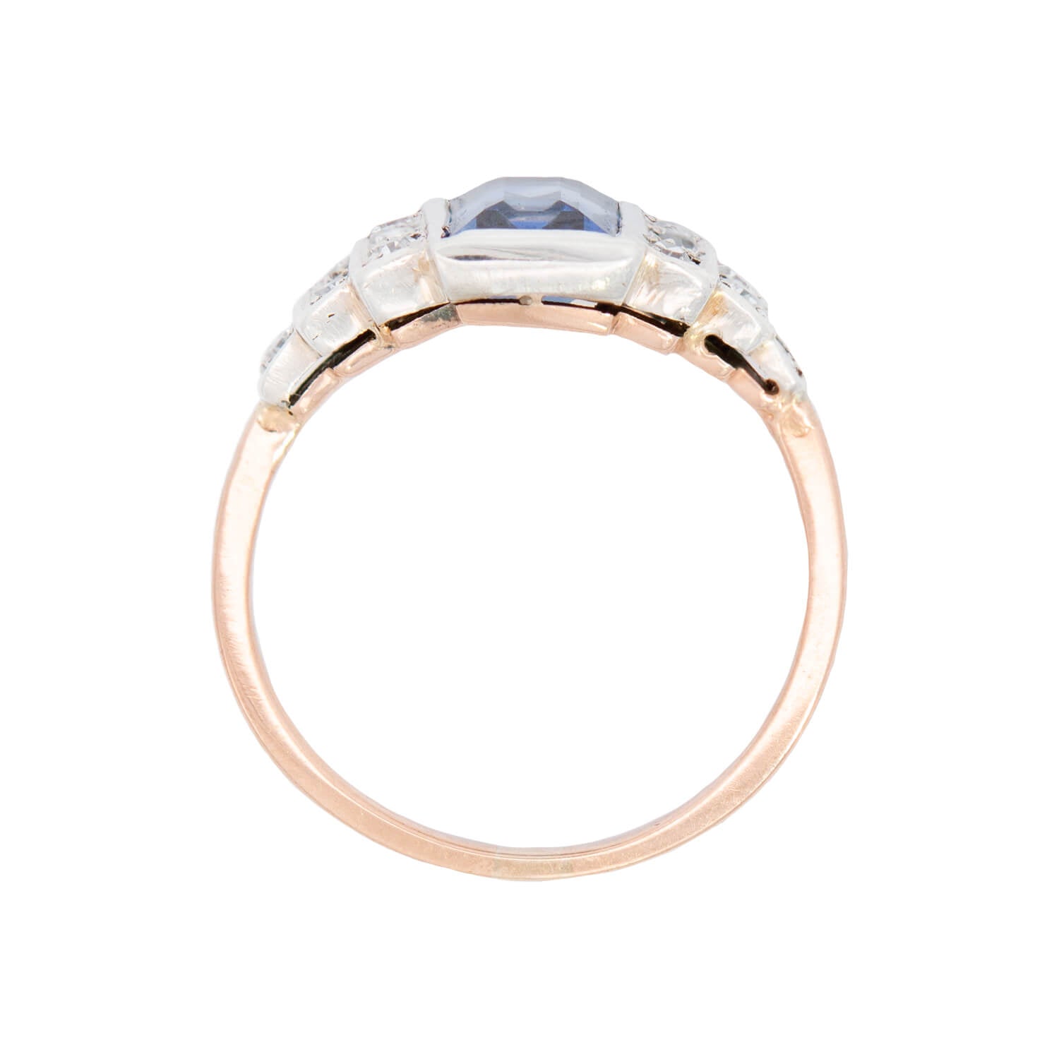 14K/Platinum Edwardian Style GIA Certified Ceylon Sapphire & Diamond Ring - Vintage Engagement, Wedding, or Anniversary Jewelry Gift