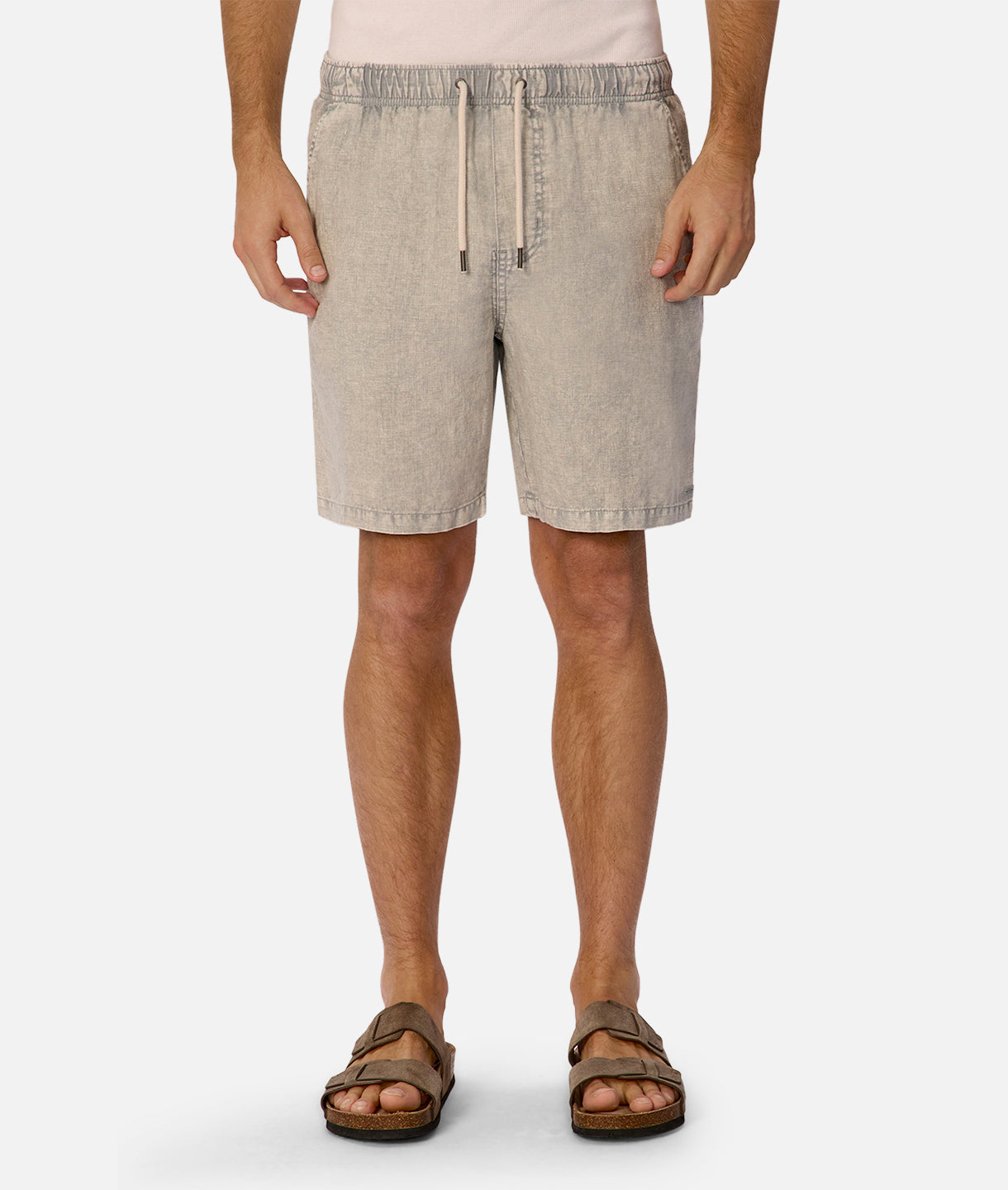 Stylish Grey Acid Wash Linen Shorts for Men & Women | Comfortable Summer Casual Wear | Perfect for Beach, Vacation and Outdoor Activities