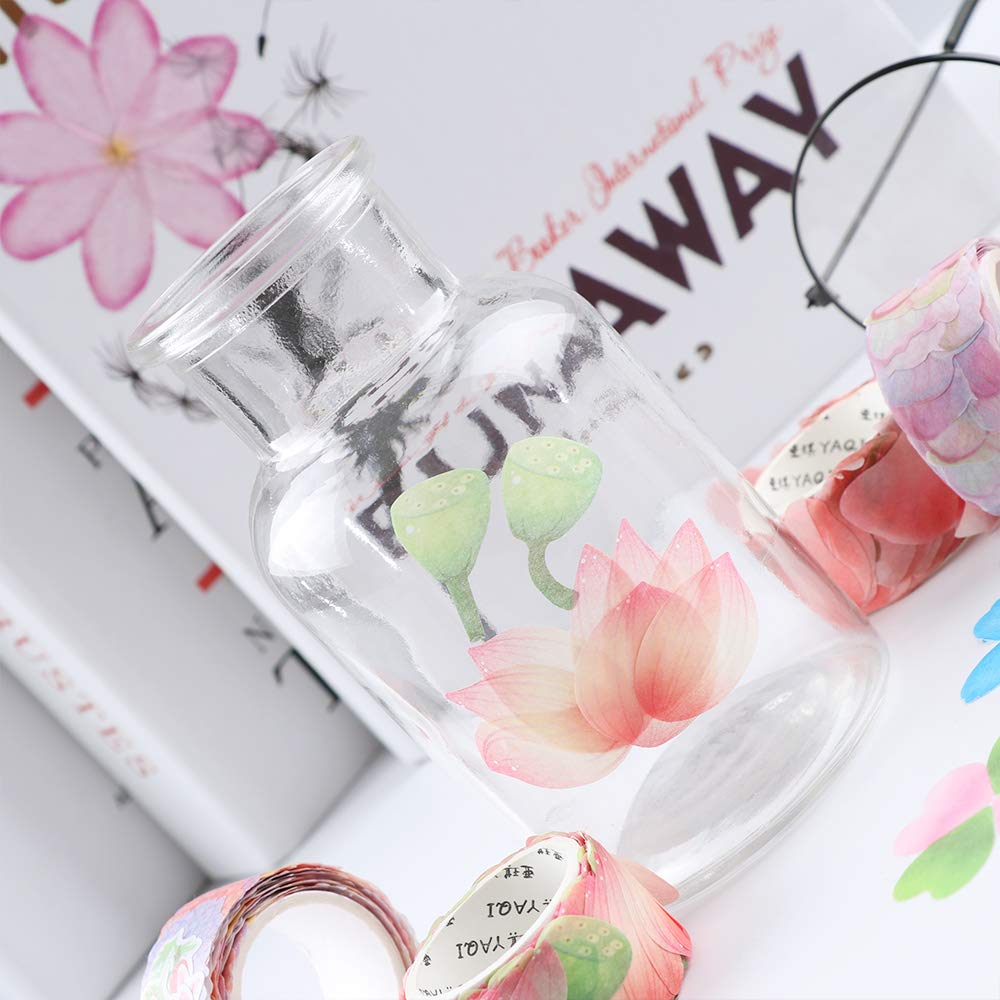 2800PCS Floral Washi Tape Set - 14 Rolls Decorative Masking Tape with Flower Petal Design for Scrapbooking, Journaling, Bullet Journal & Planner - Perfect for DIY Crafts, Gift Wrapping & Home Decor