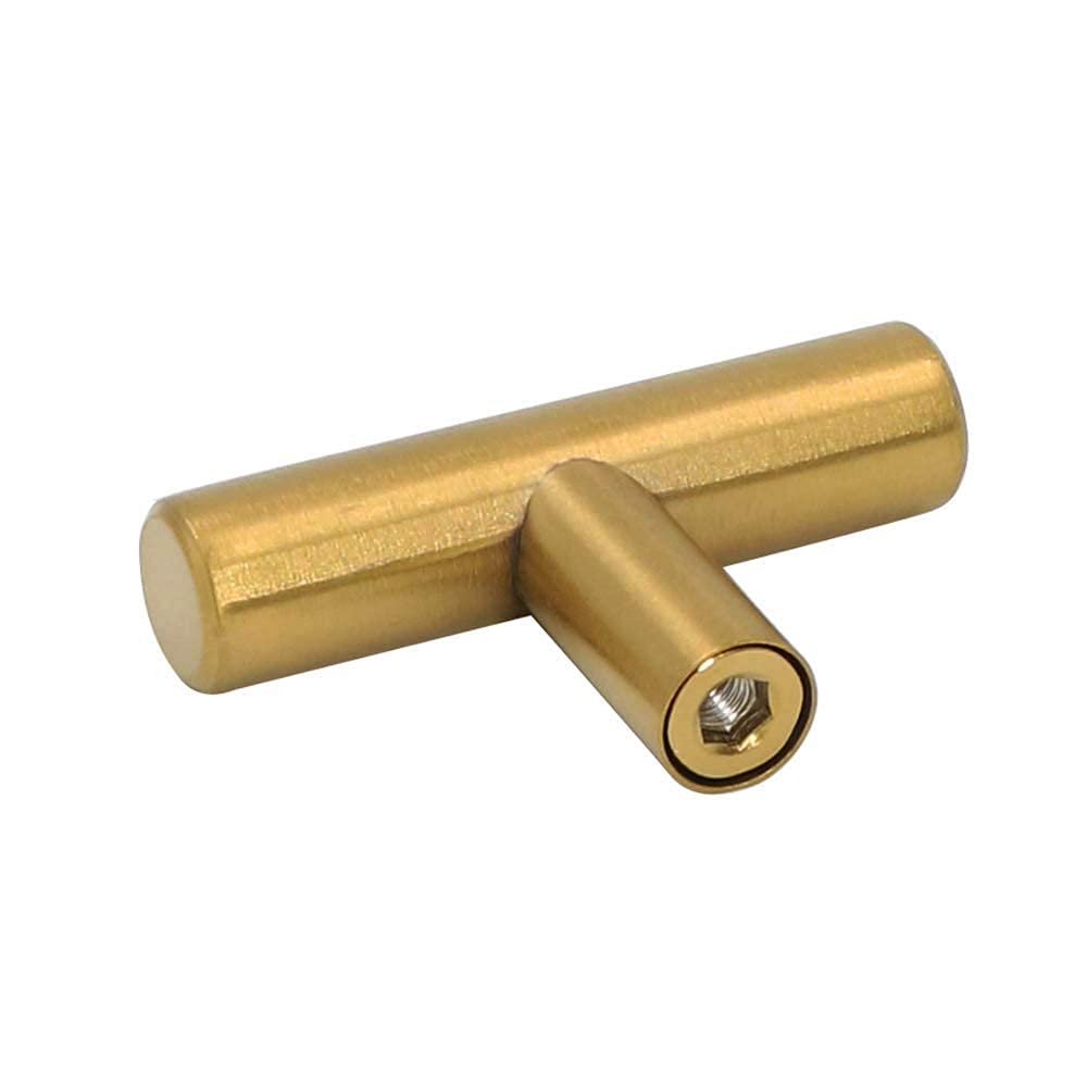 GoldenWarm Brass Cabinet Knobs - Gold Drawer Handles 50mm (100 Pack) for Kitchen & Dresser