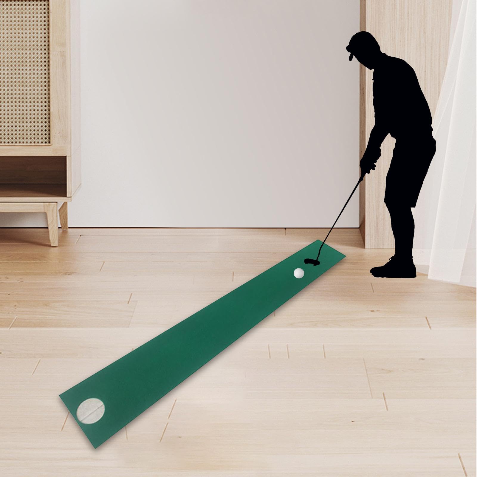 Premium Golf Putting & Hitting Practice Mat - Indoor/Outdoor Training Aid with Non-Slip Base | Perfect for Home, Office & Backyard Golf Practice