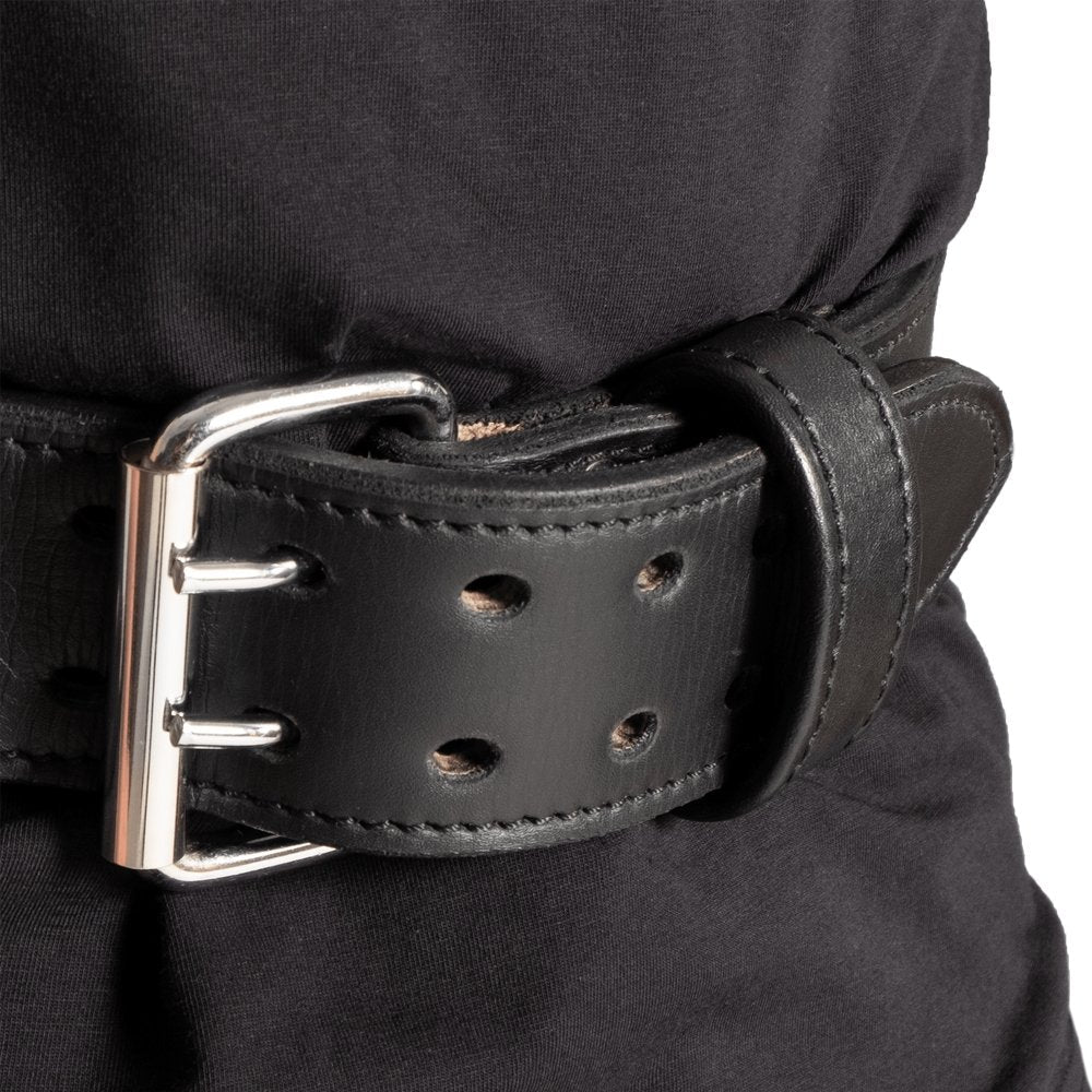 Better Bodies BB Lifting Belt for Weightlifting & Powerlifting - Premium Black Leather Gym Belt for Back Support & Strength Training - Ideal for CrossFit, Deadlifts & Squats