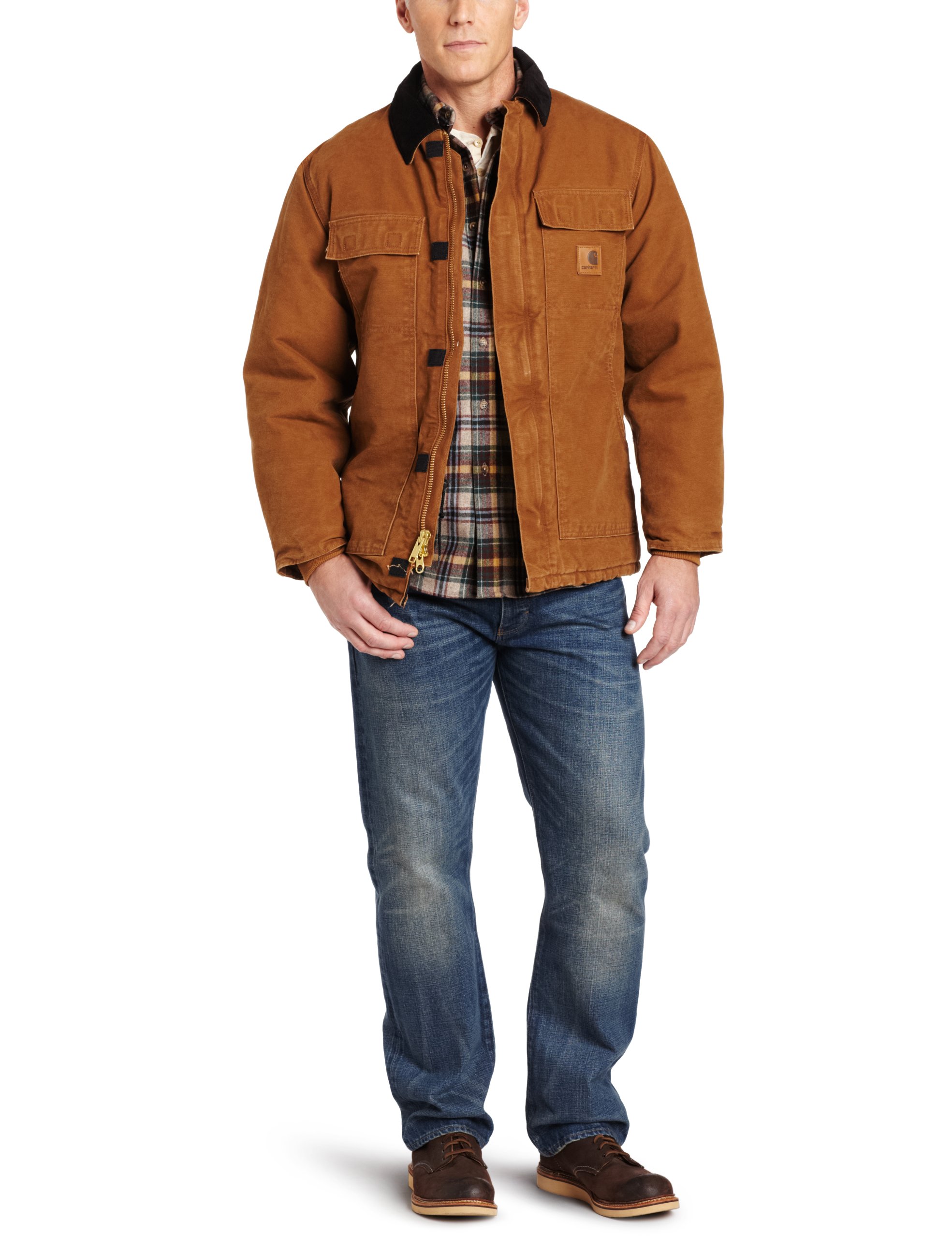 Carhartt Men's Arctic Quilt Lined Sandstone Traditional Coat C26 - Heavy Duty Winter Work Jacket for Cold Weather, Water-Resistant & Insulated - Ideal for Construction, Outdoor Jobs and Harsh Winter Conditions
