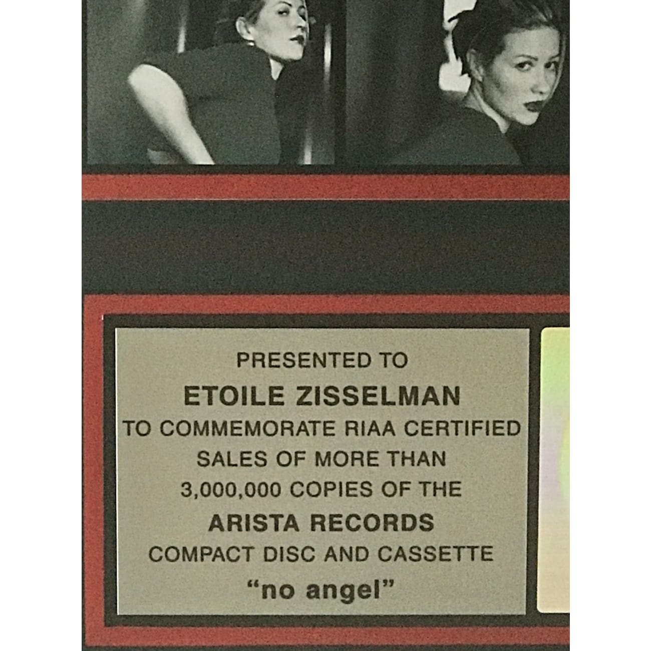 Dido No Angel RIAA 3x Multi Platinum Album Award - Official Music Collectible for Fans & Display