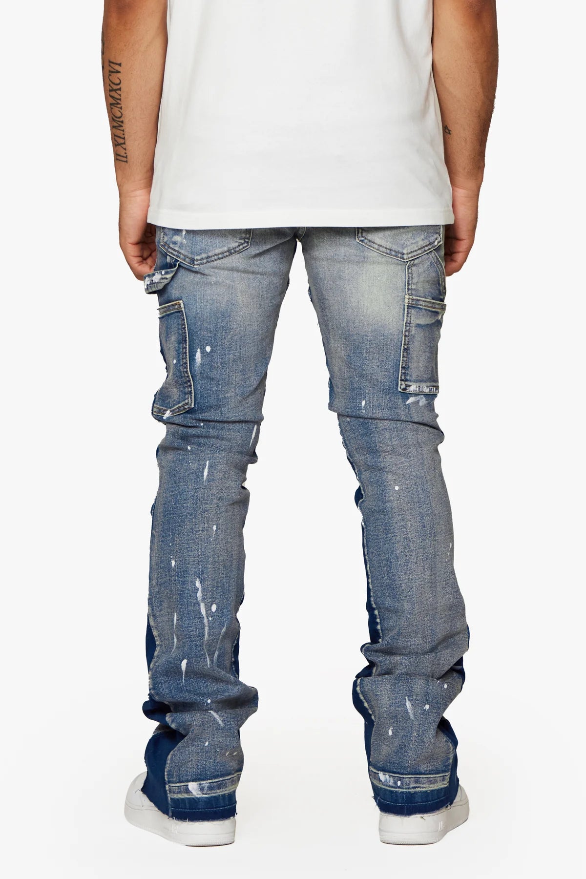 ESNTL LAB STACKED TAMA LT. WASH - Premium Stacked Denim Jeans for Men | Comfortable Slim Fit Stretch Pants | Perfect for Casual Wear, Office & Night Out
