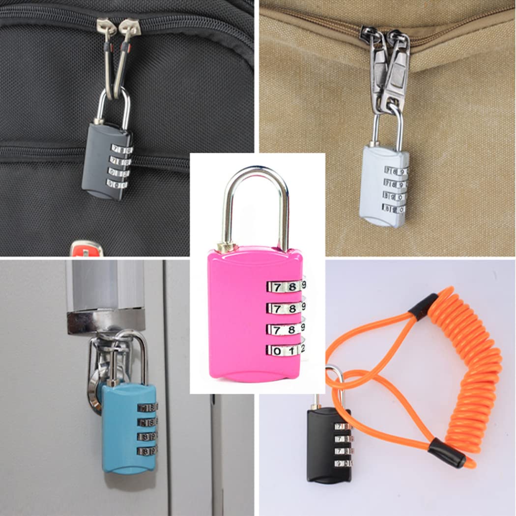 4 Digit Mini Combination Lock - Secure Luggage, Backpack, Suitcase, Handbag & Drawers | Durable Dial Padlock for Travel & Storage | Gift Idea (Green)