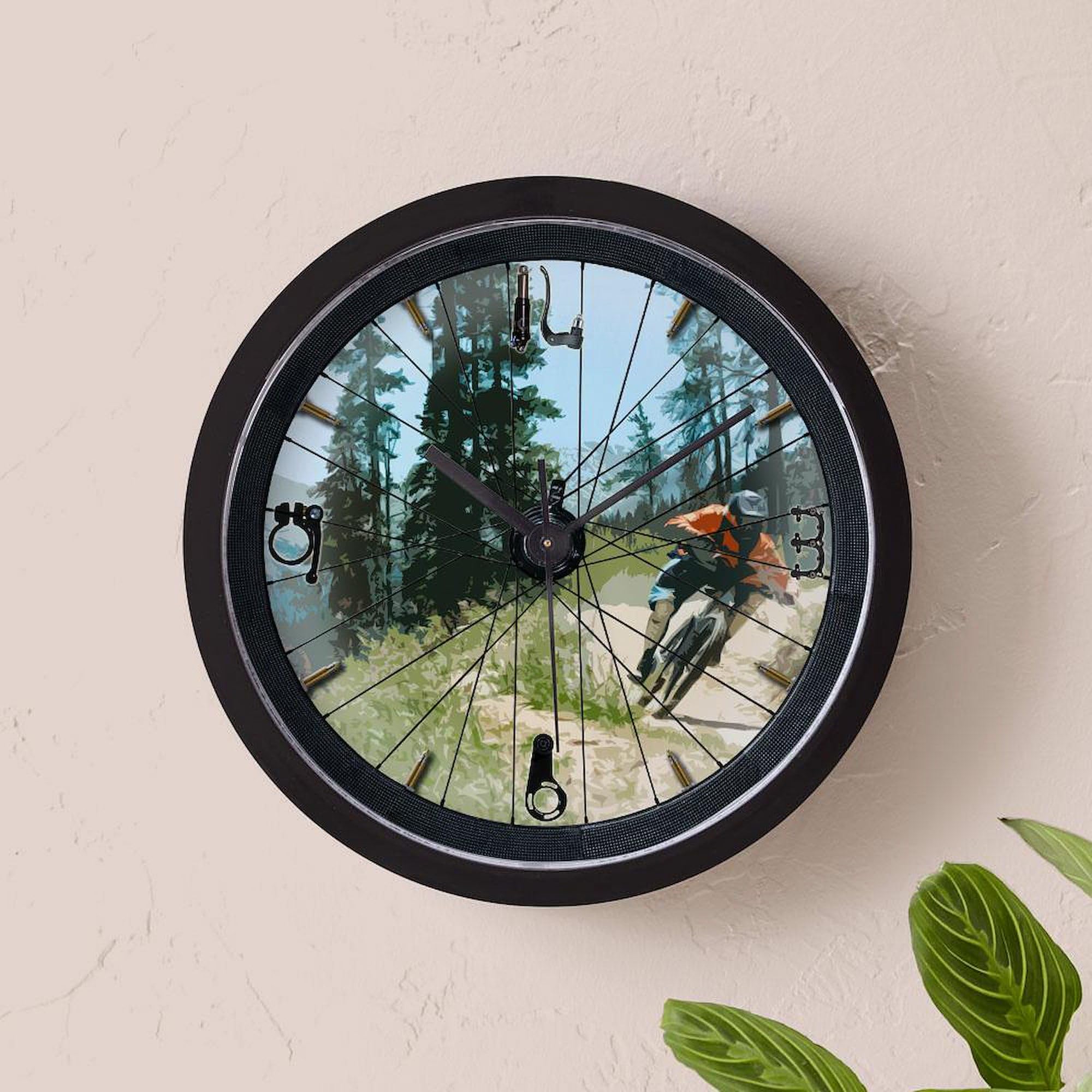 Mountain Bike 10 Inch Wall Clock - Silent Non-Ticking Decor for Living Room, Kitchen, Office | Perfect Cycling Gift for Bike Lovers & Home Decor