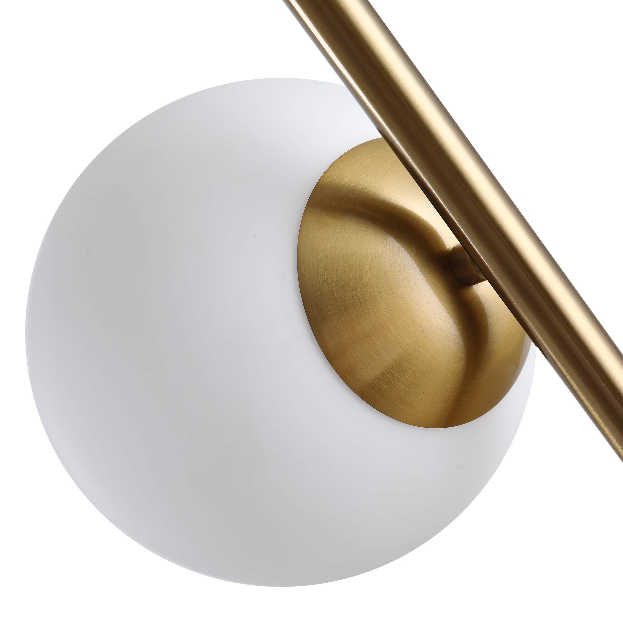 Modern White HOMCOM Floor Lamp with 2 Glass Shades - Portable Decorative Lighting for Living Room, Bedroom & Office