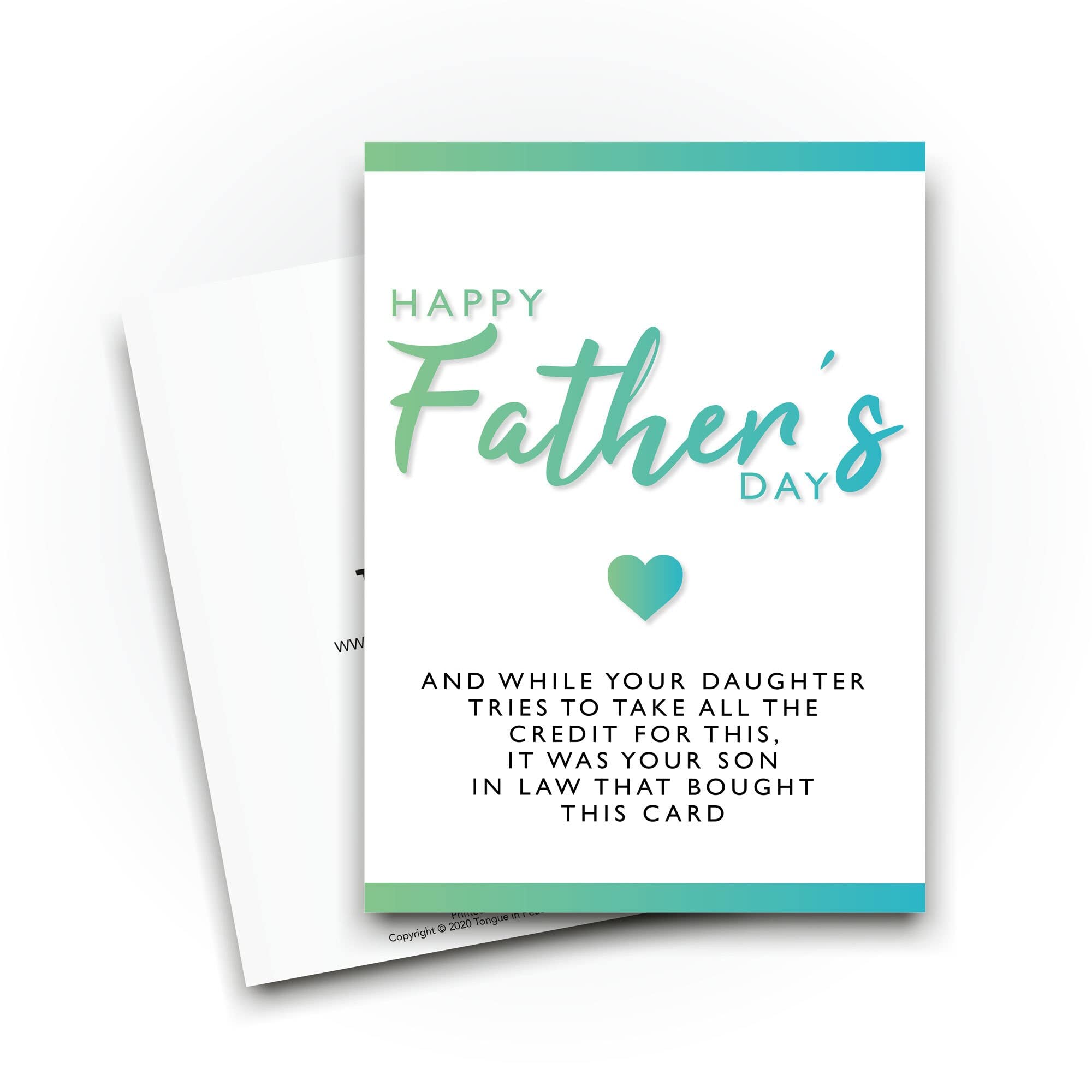 Funny Father's Day Cards for Dad - Humorous Greeting Cards with Jokes | Perfect Gift from Son-in-Law (Not Daughter) | Great for Father's Day Gifts, Birthday Cards & Special Occasions | CBH211