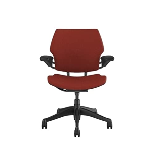 Humanscale Freedom Ergonomic Office Chair - Adjustable Height & Duron Arms - Hard Floor Wheels - Graphite Frame with Parma Red Corde 4 Fabric - Perfect for Home Office & Corporate Workspaces