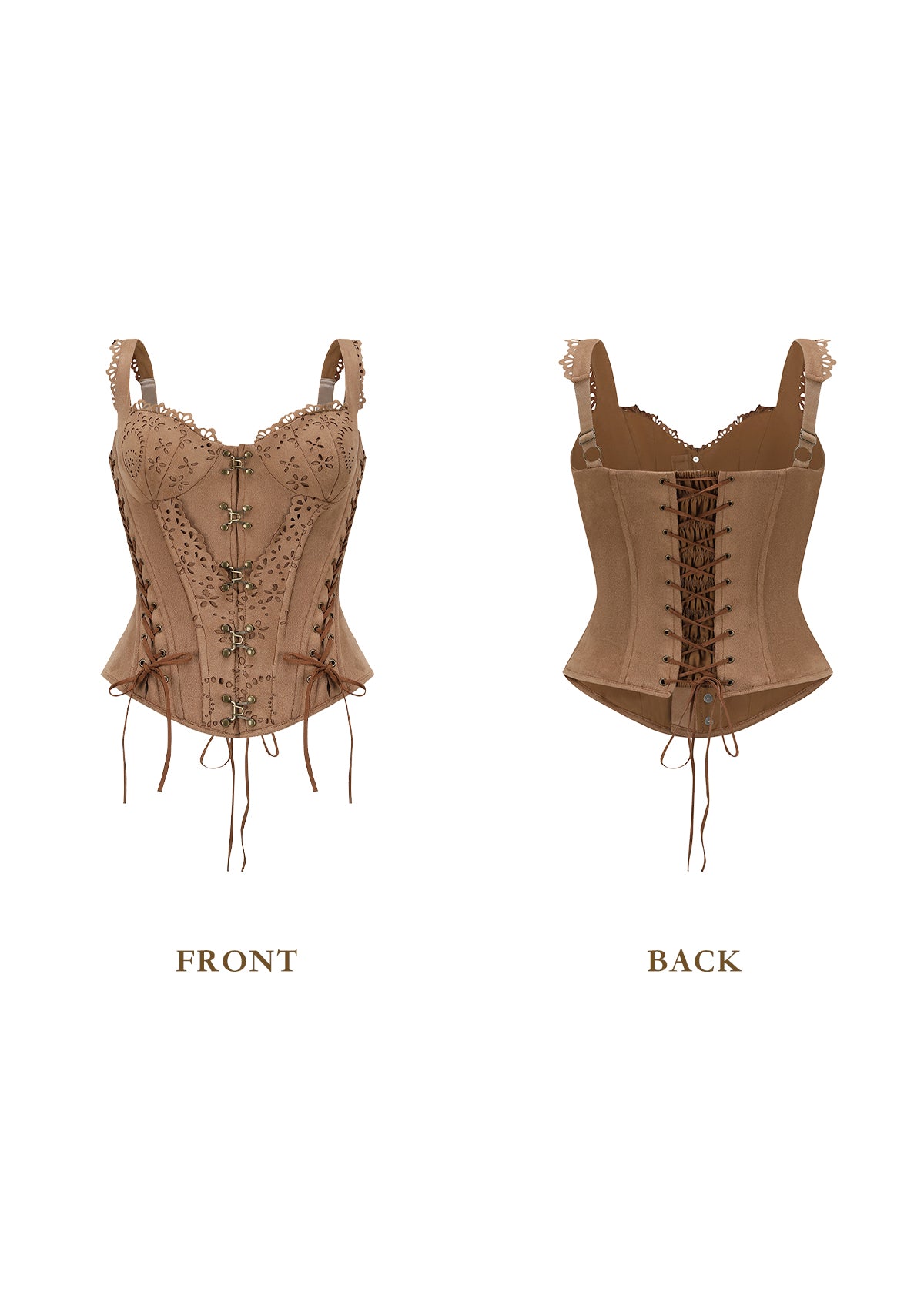 Chocolina Suede Corset - Elegant Women's Waist Cincher for Shapewear & Burlesque Outfits | Perfect for Cosplay, Date Nights & Special Occasions