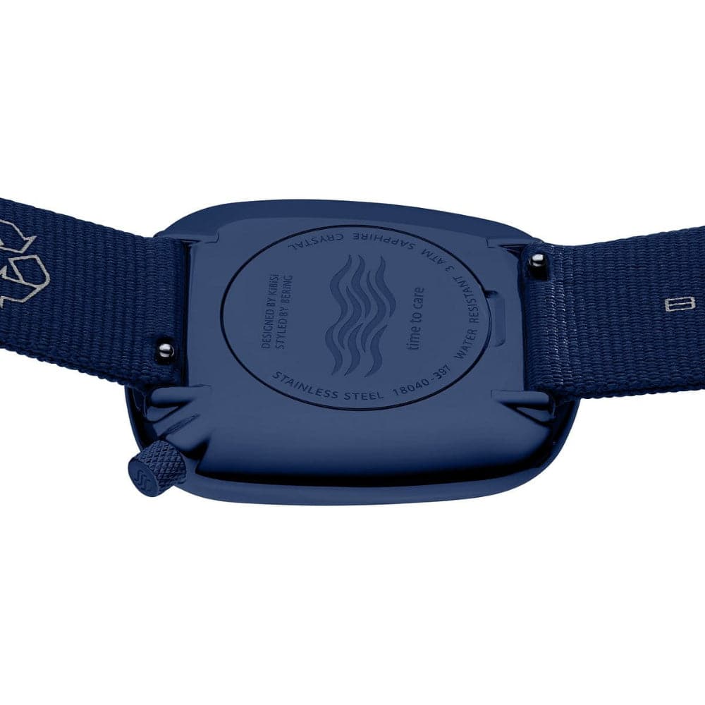 Bering Pebble Blue Dial Unisex Watch with NATO Strap - Waterproof Minimalist Watch for Men & Women - Perfect for Everyday Wear, Outdoor Activities & Fashion Accessories