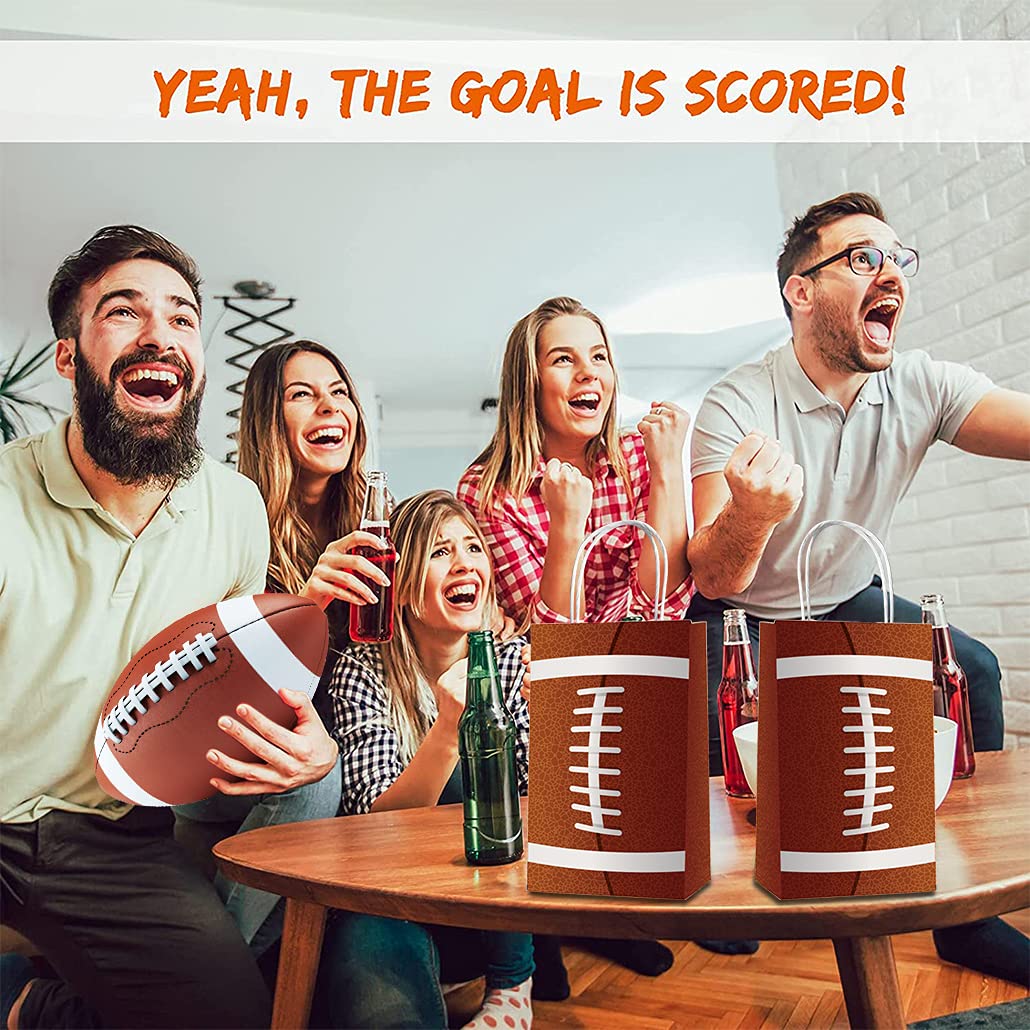 24 Pack Football Candy Favor Bags - Football Themed Party Supplies for Kids Birthday, Sports Celebration & Game Day Treats - Perfect for Goodie Bags, Party Decorations & Football Theme Events