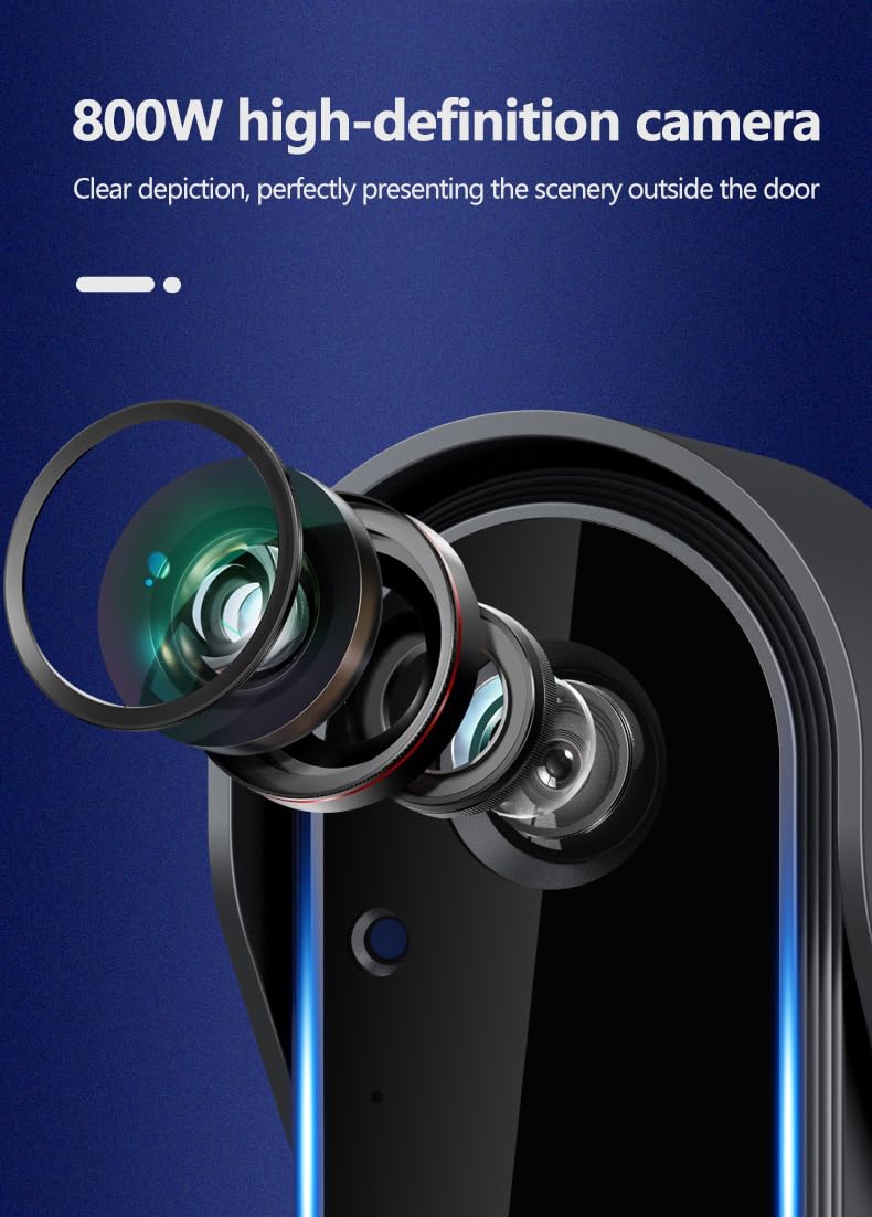 Wireless Doorbell Camera with Screen Monitor - No WiFi, No Subscription, Waterproof, 170° Wide Angle, Two-Way Audio Intercom - Ideal for Home Security, Apartments, and Office Entrances
