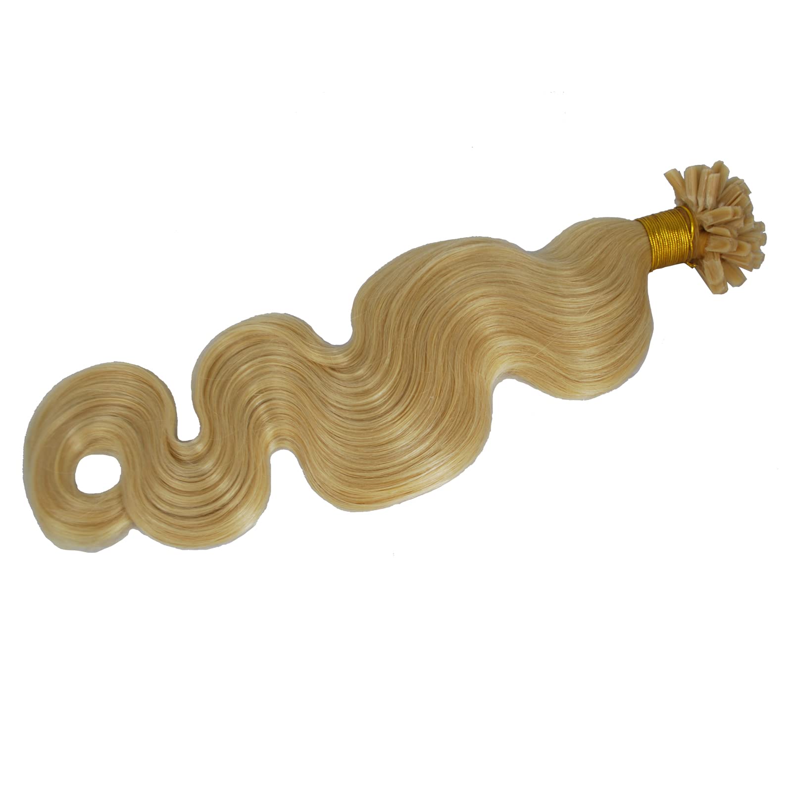 U Tip Wavy Blonde 613 Human Hair Extensions 16