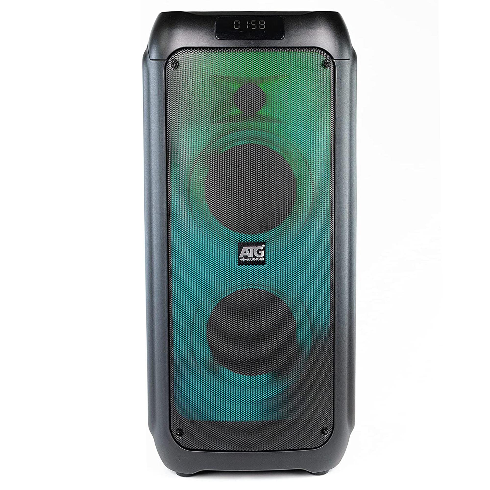 ATG Fyre Pro 55 Portable Bluetooth Party Speaker with Karaoke System - 120W Powerful Sound, Dual 5.5