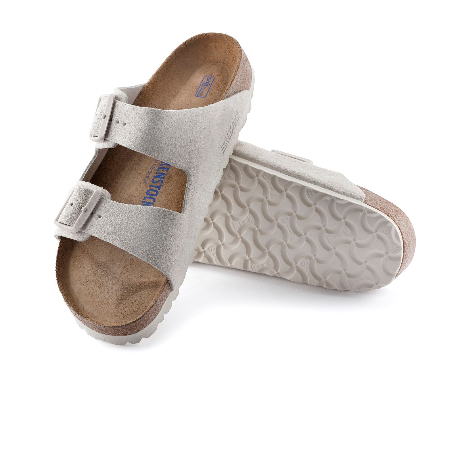 Birkenstock Arizona Soft Footbed Narrow Slide Sandals for Women - Antique White Suede - Comfortable Summer Shoes for Walking, Travel & Casual Wear